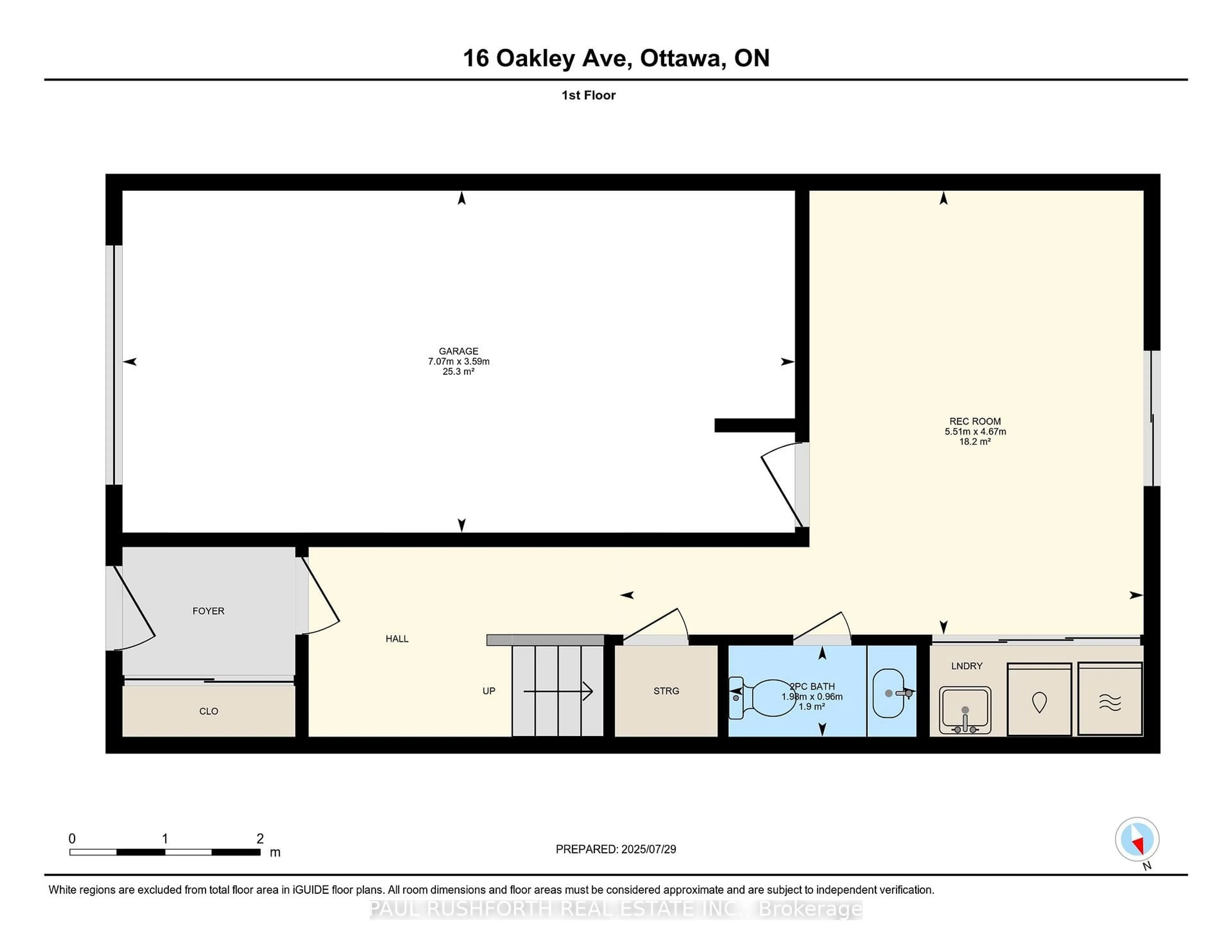 Floor plan for 16 Oakley Ave, Ottawa Ontario K2B 6M6