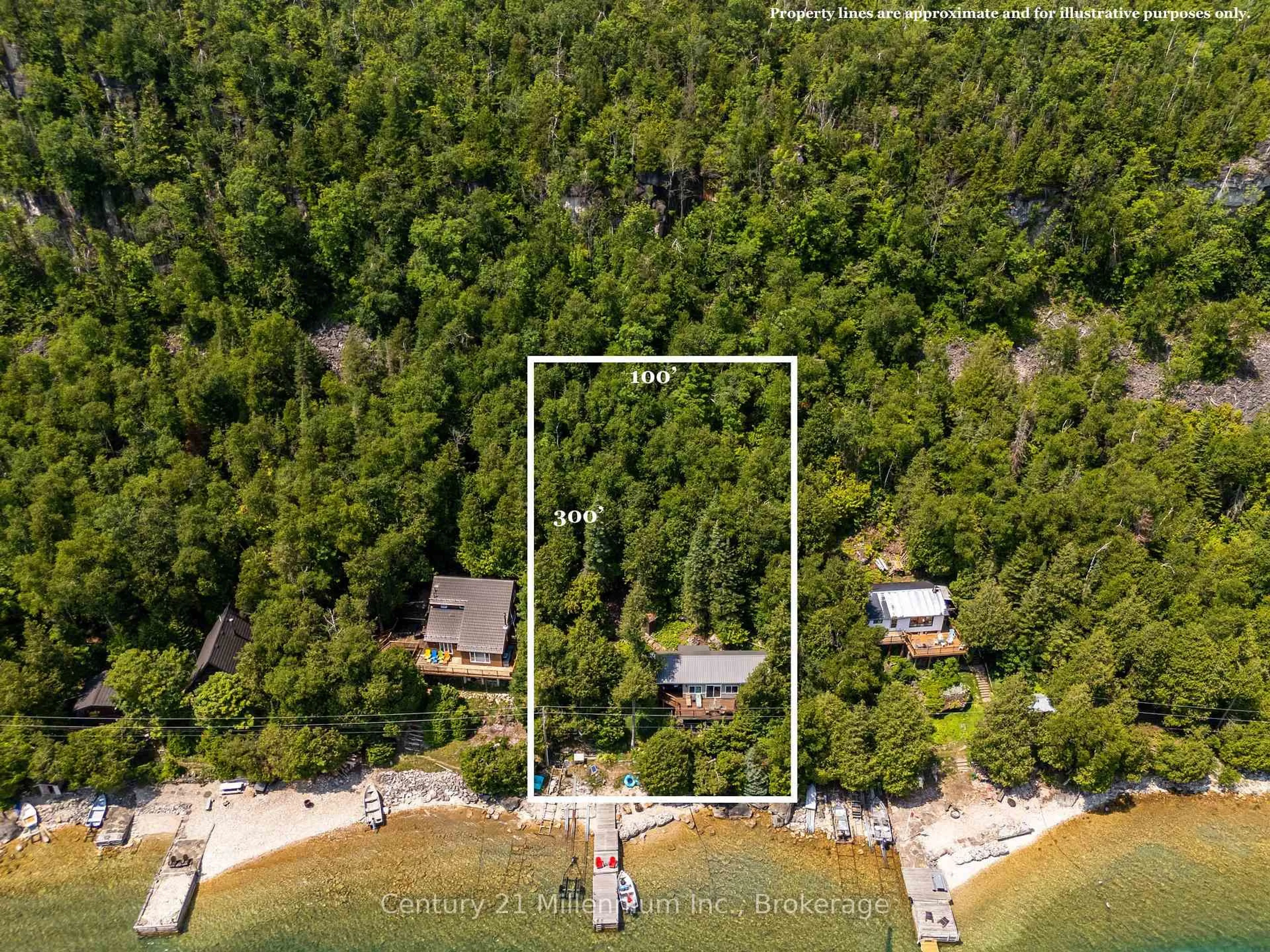 A pic from outside/outdoor area/front of a property/back of a property/a pic from drone, water/lake/river/ocean view for 113 Water St, Northern Bruce Peninsula Ontario N0H 1W0