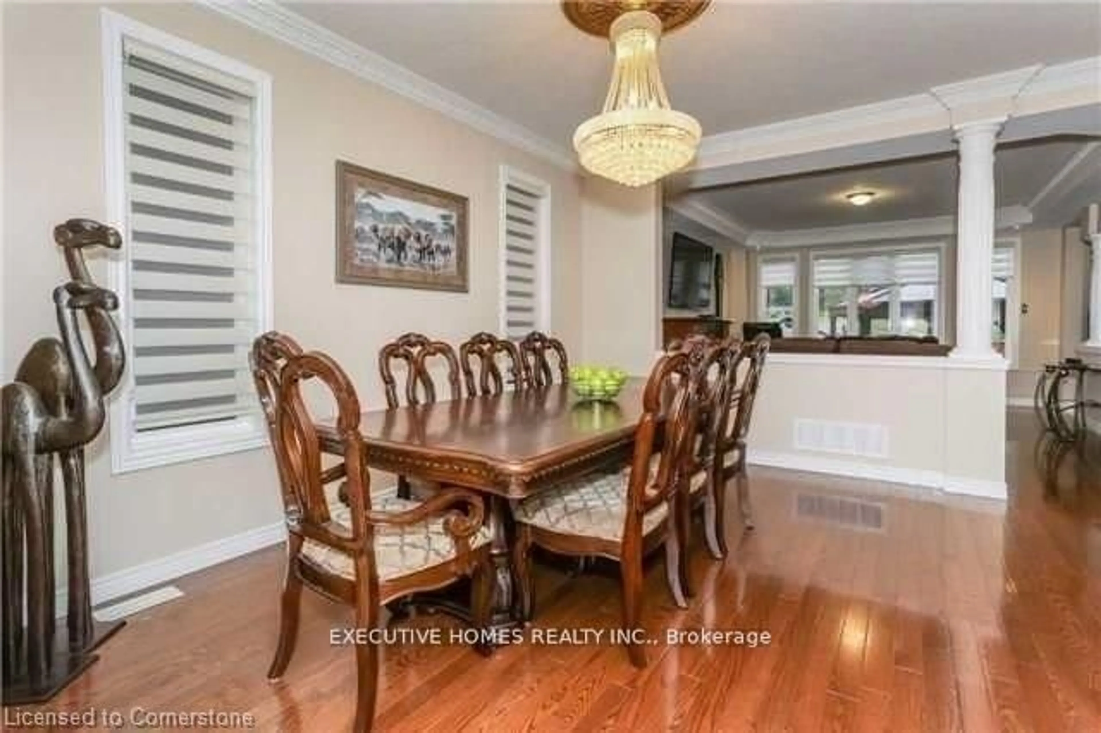 Dining room, wood/laminate floor for 78 Assisi St, Hamilton Ontario L8W 0A4