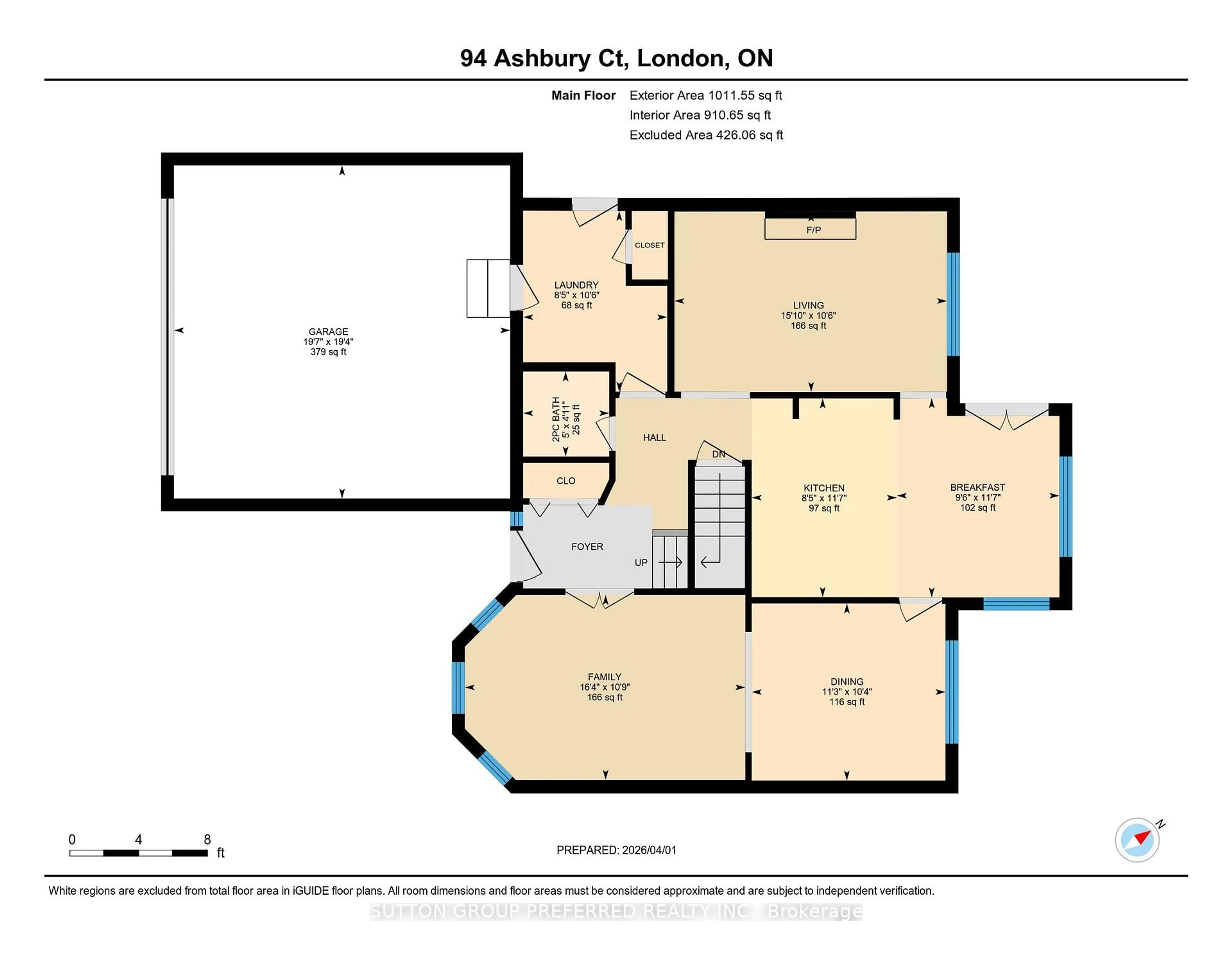 Floor plan for 94 Ashbury Ave, London South Ontario N6E 1T1