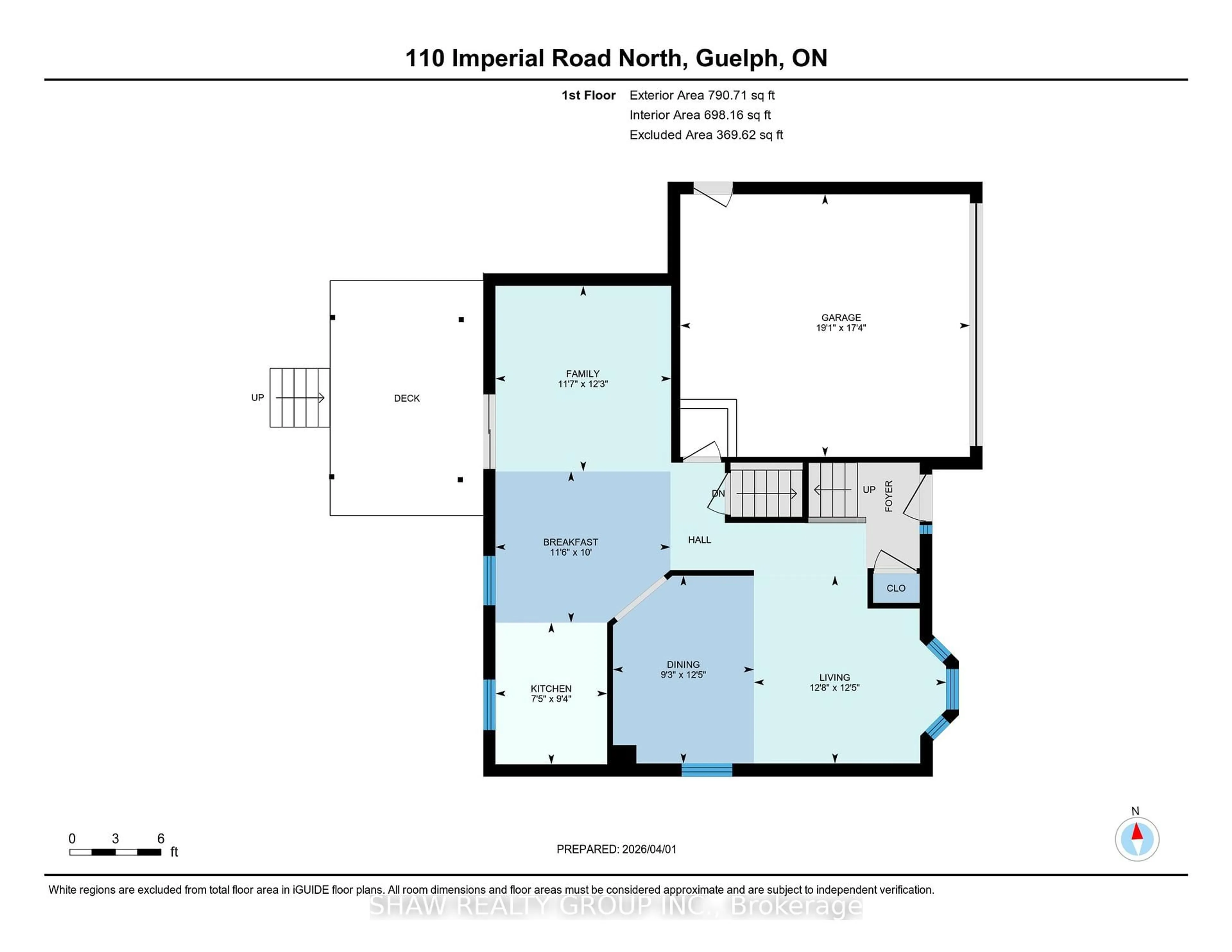 Floor plan for 110 Imperial Dr, Guelph Ontario N1H 7Z5