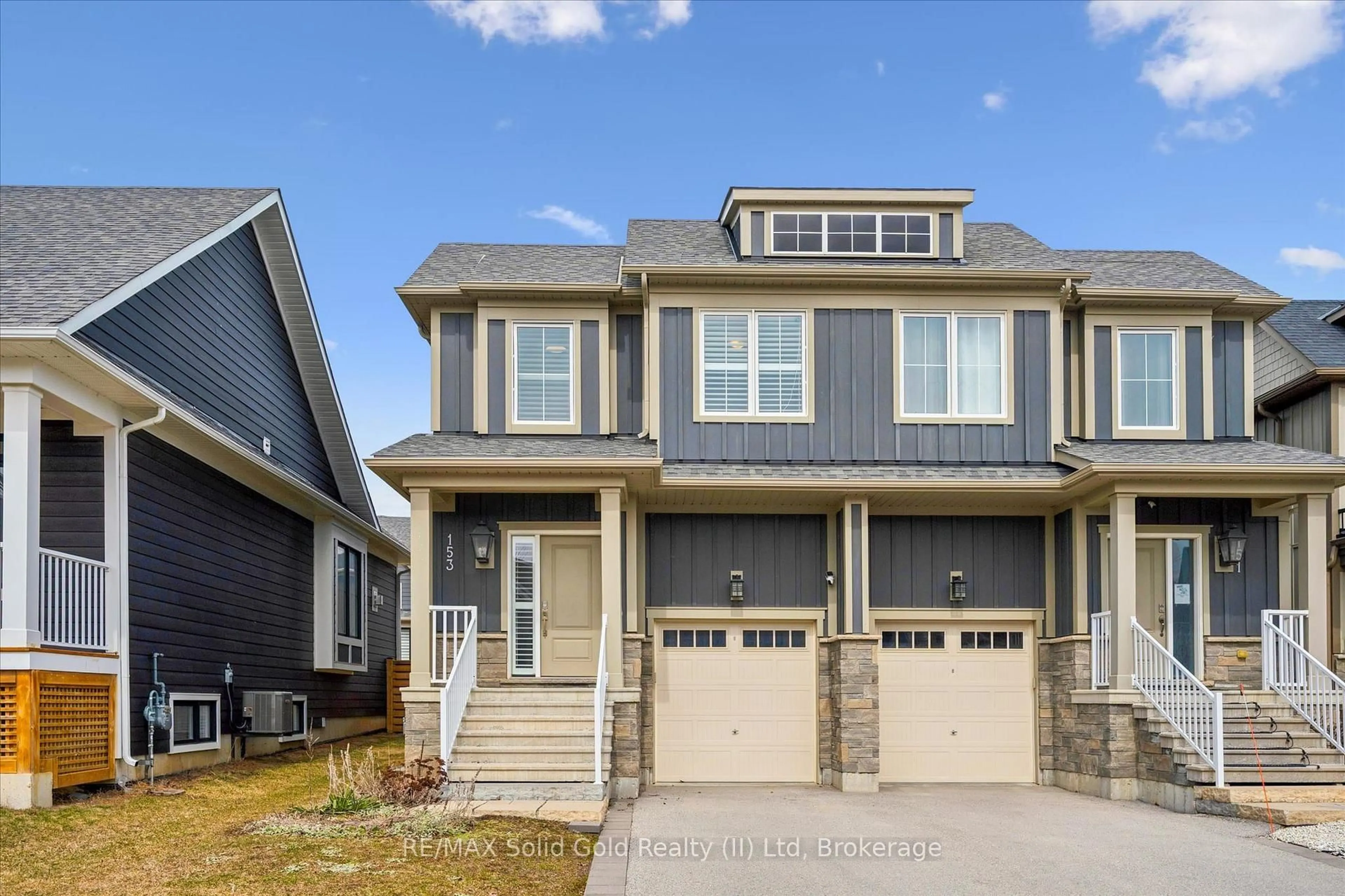 Home with vinyl exterior material, street for 153 Yellow Birch Cres, Blue Mountains Ontario L9Y 0Y5