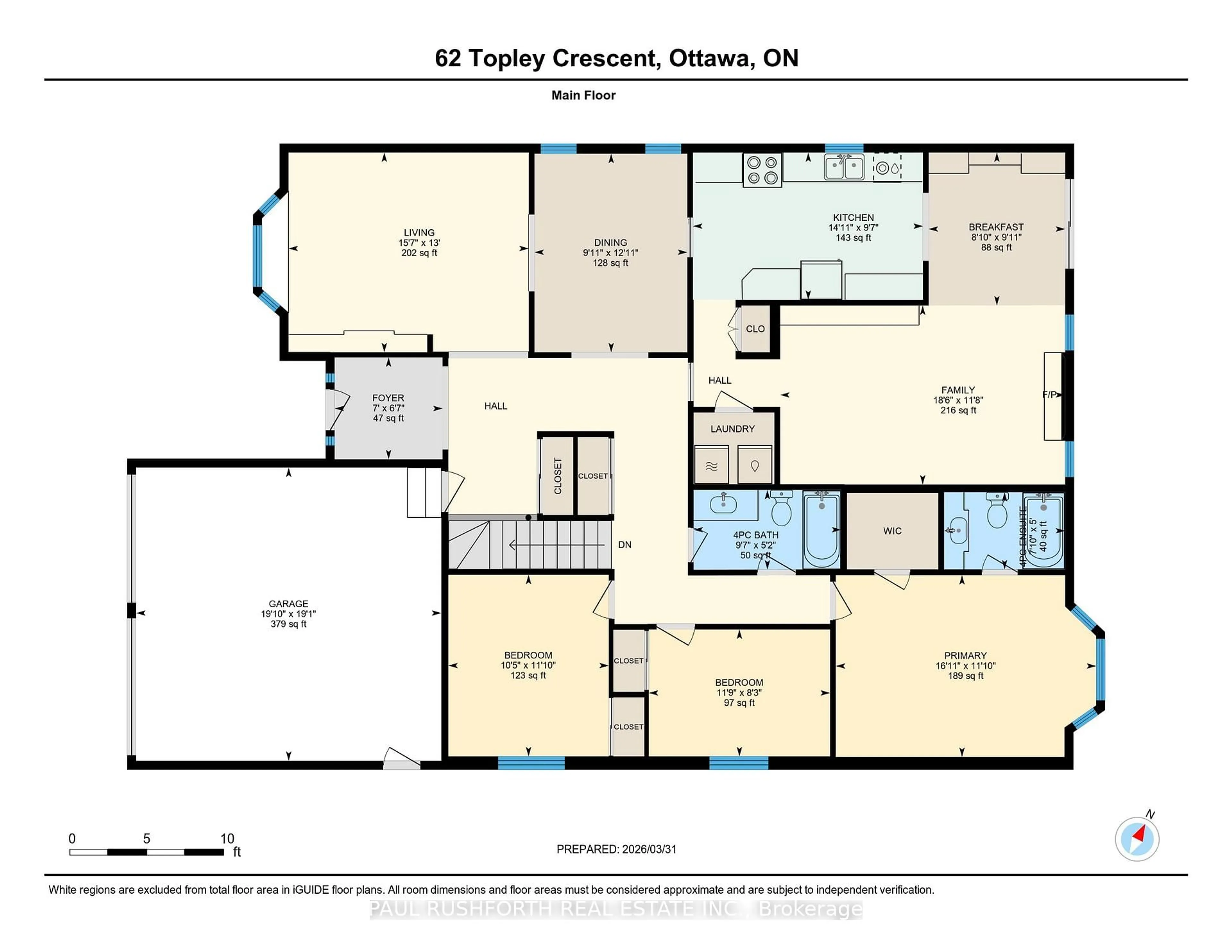 Floor plan for 62 Topley Cres, Ottawa Ontario K1G 4M7