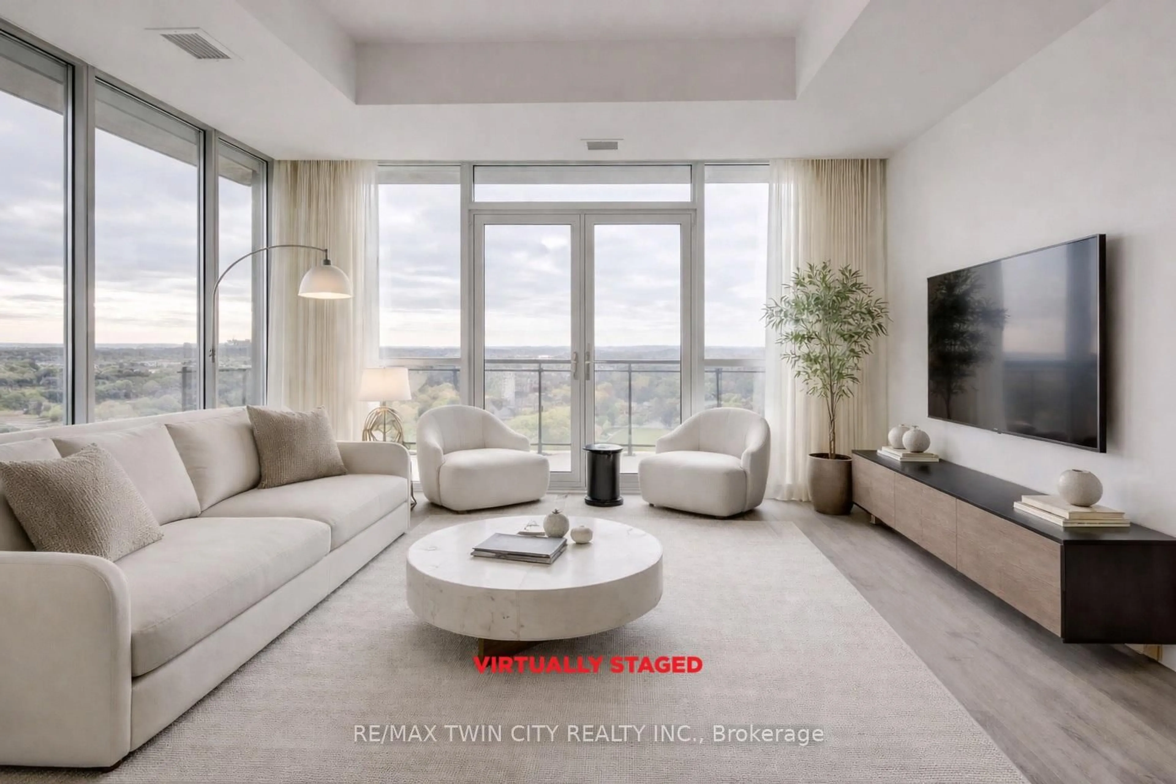 Living room with furniture, unknown for 60 Charles St #1805, Kitchener Ontario N2G 0C9