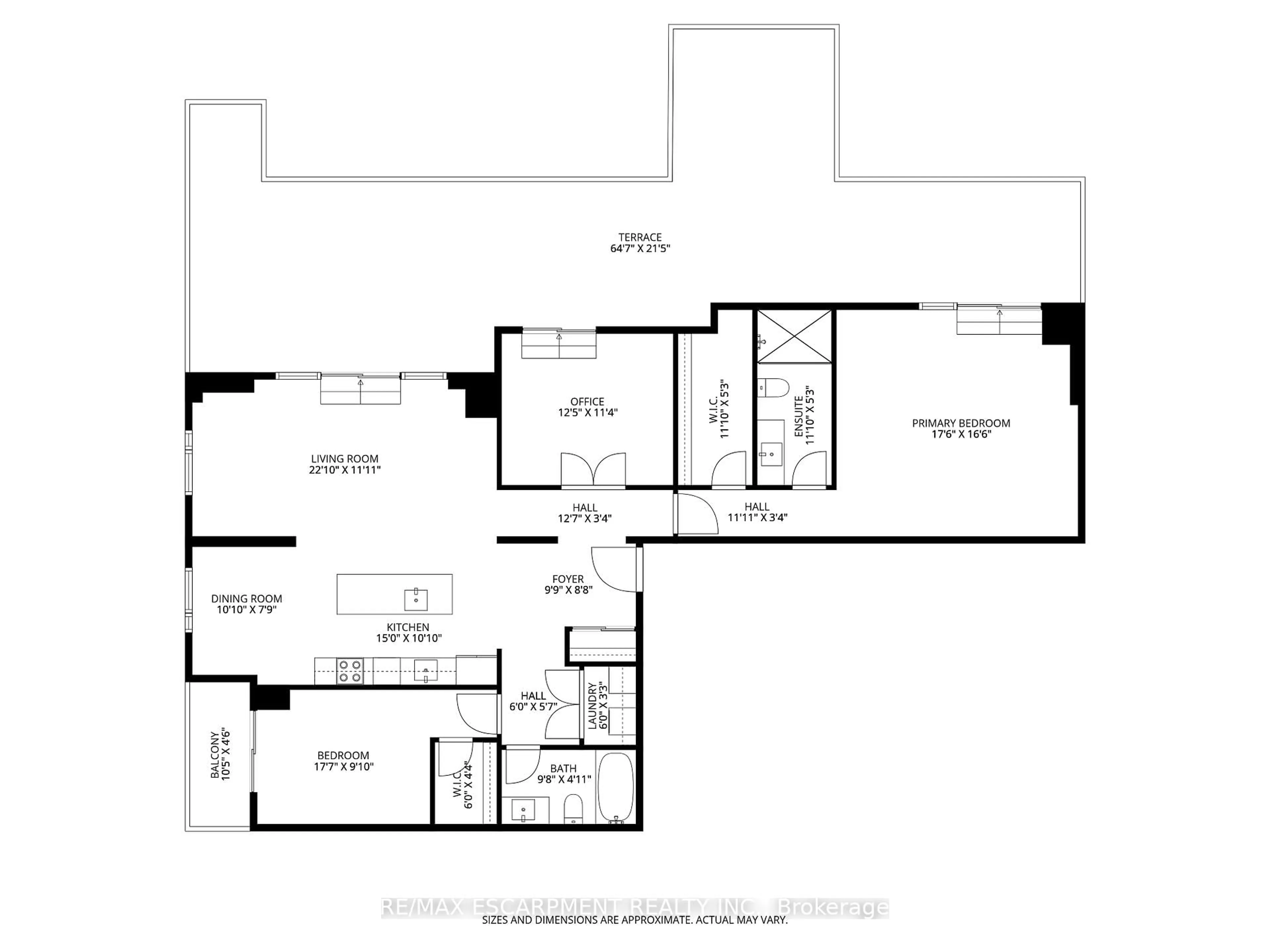 Floor plan for 90 CHARLTON Ave #PH1, Hamilton Ontario L8P 0B4