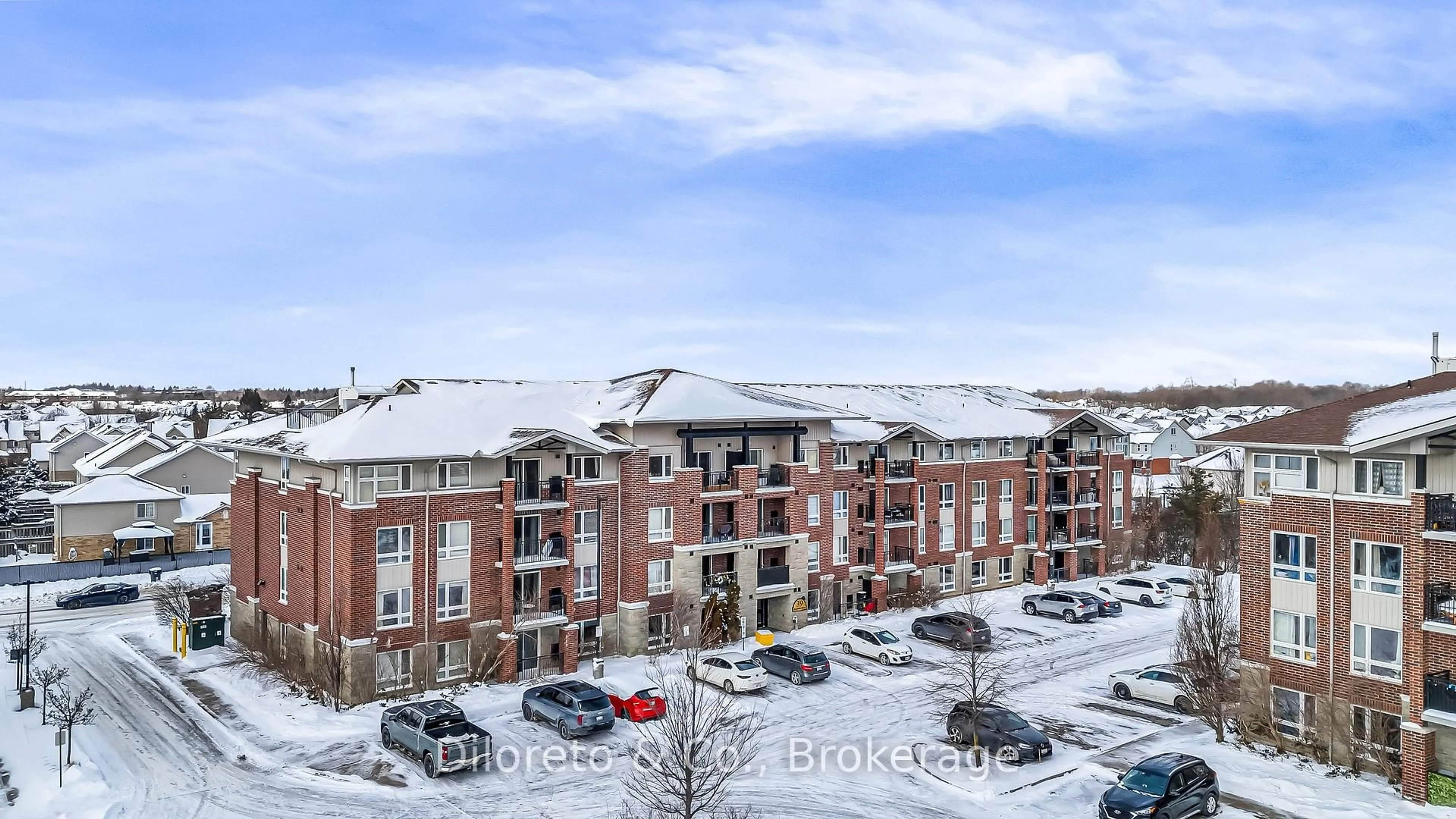 A pic from outside/outdoor area/front of a property/back of a property/a pic from drone, city buildings view from balcony for 39 Goodwin Dr #309, Guelph Ontario N1L 0E5