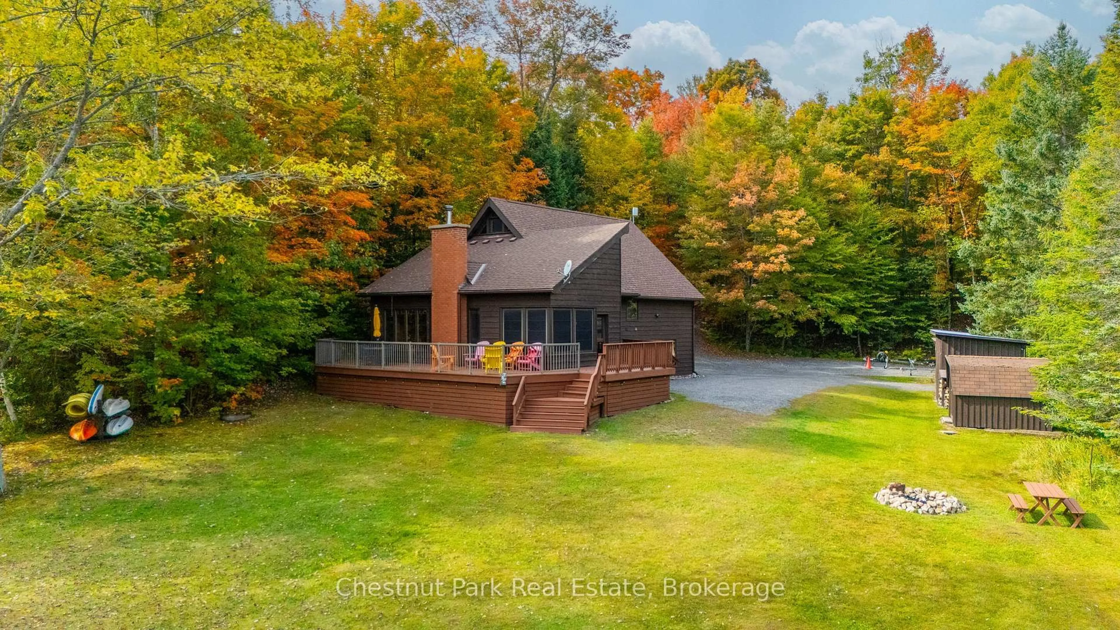 A pic from outside/outdoor area/front of a property/back of a property/a pic from drone, water/lake/river/ocean view for 1109 Canopy Lane, Algonquin Highlands Ontario K0M 1J1