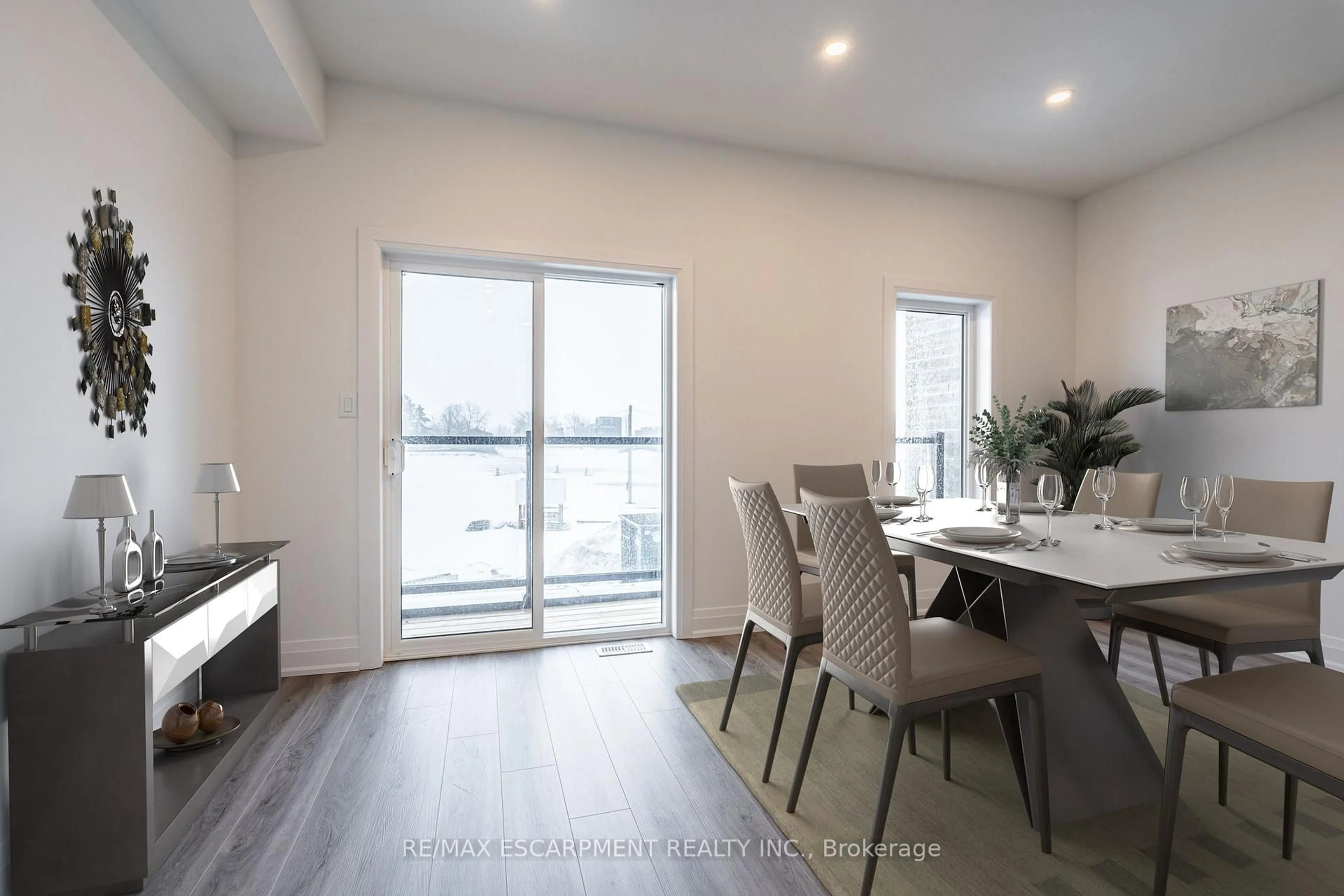 Dining room, wood/laminate floor for 16 CLEAR VALLEY Lane, Hamilton Ontario L0R 1W0