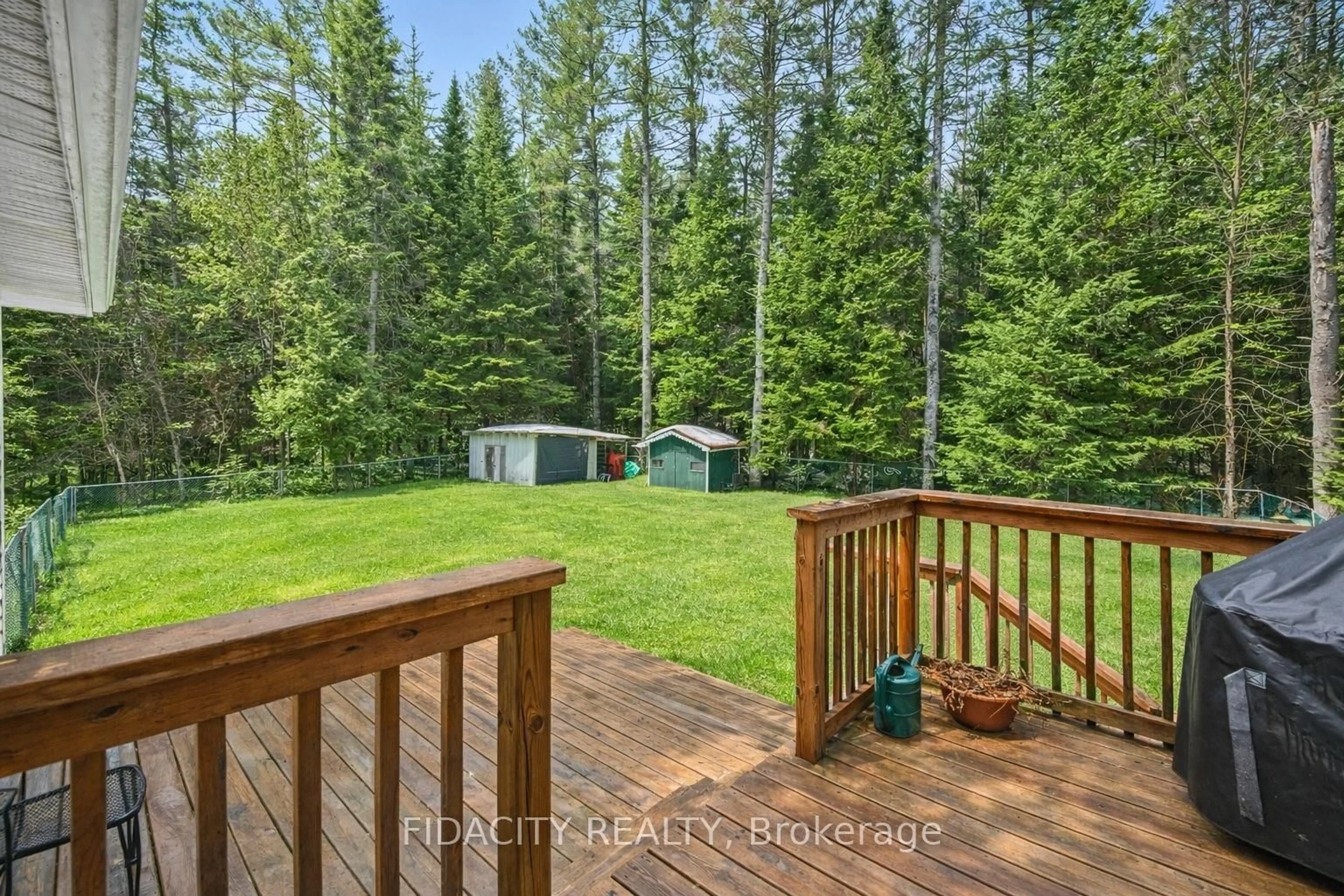 Patio, forest/trees view for 145 Bellamy Rd, White Lake Ontario K0A 3L0