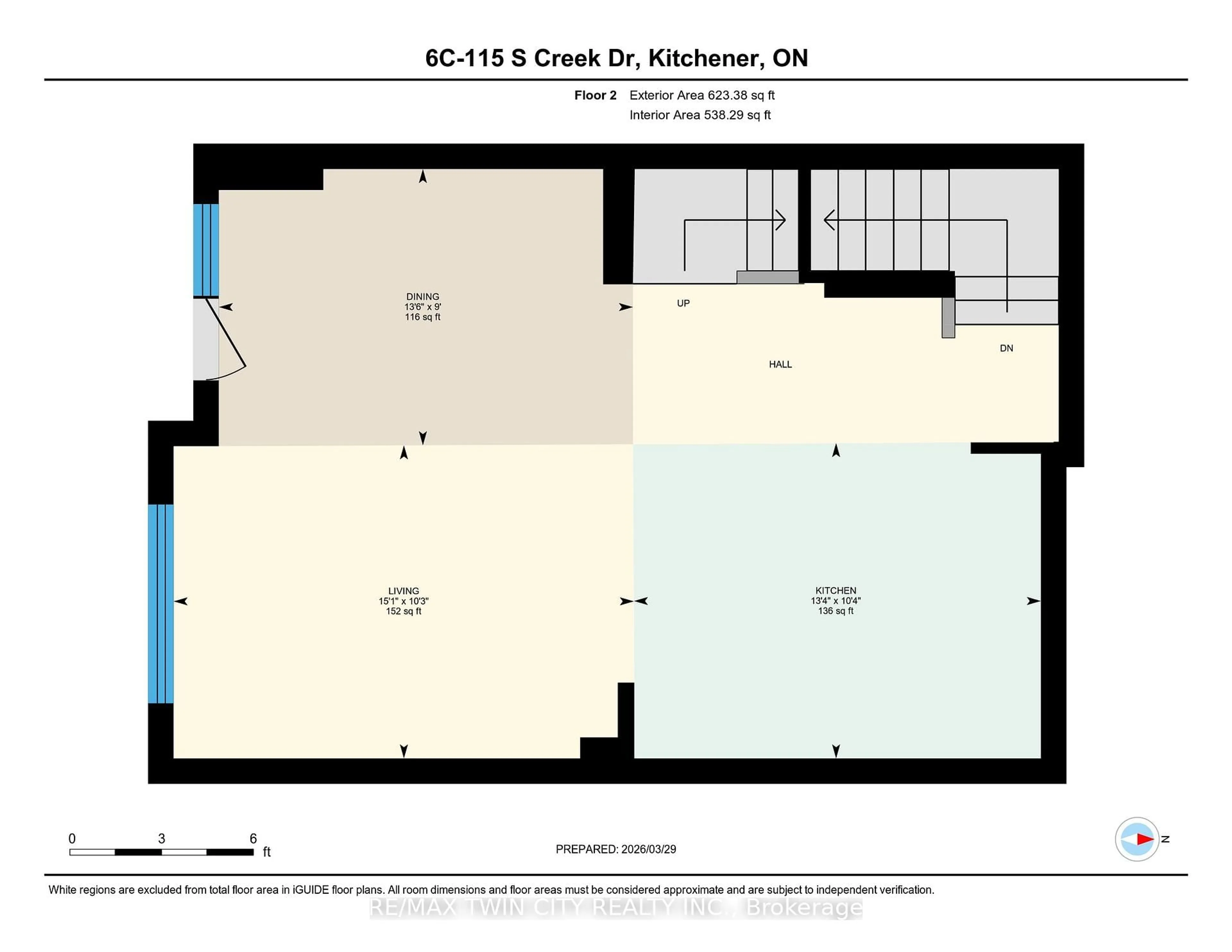 Floor plan for 115 South Creek Dr #6C, Kitchener Ontario N2P 0H2