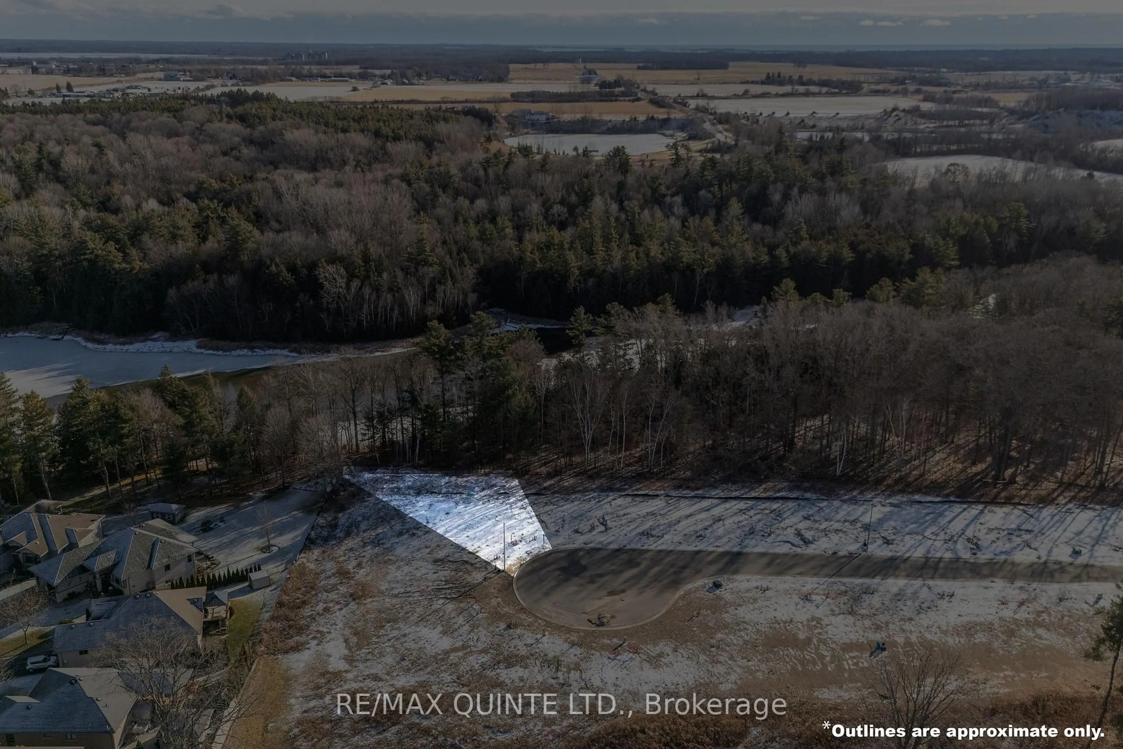 A pic from outside/outdoor area/front of a property/back of a property/a pic from drone, water/lake/river/ocean view for 36 Exeter Crt, Ingleside Ontario K8V 5P4