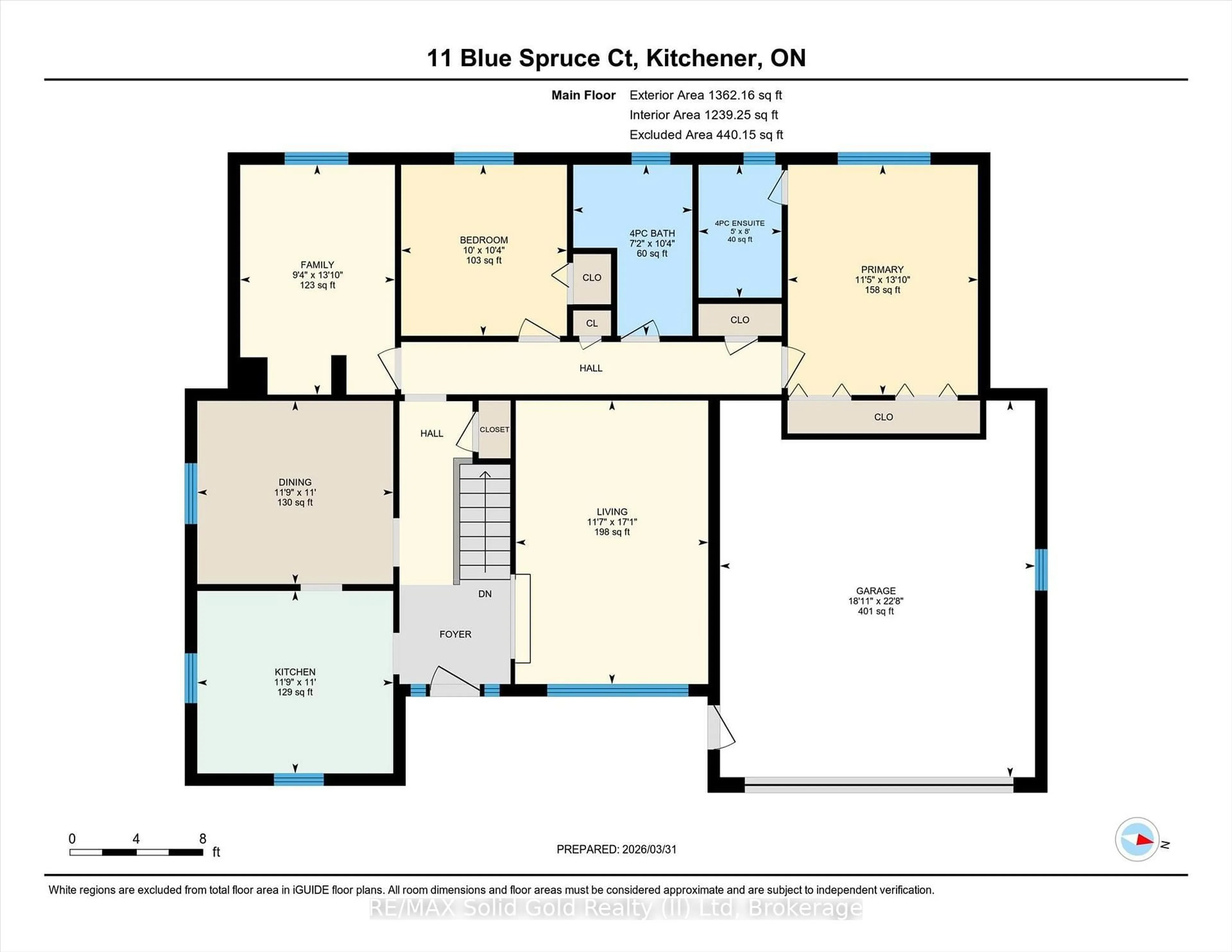 Floor plan for 11 Blue Spruce Crt, Kitchener Ontario N2N 1L2