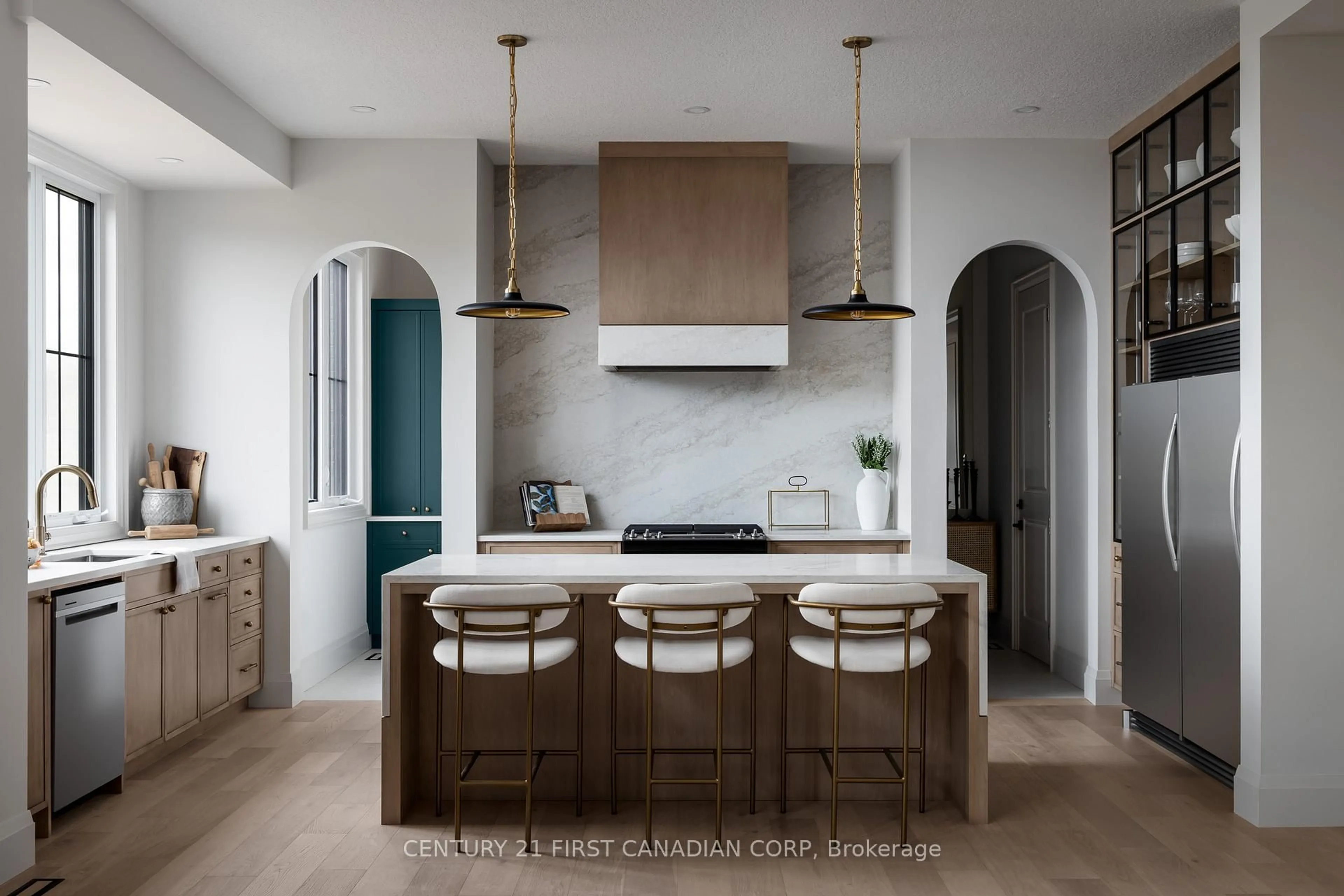 Contemporary kitchen, ceramic/tile floor for 2160 Linkway Blvd, London South Ontario N6K 0C8