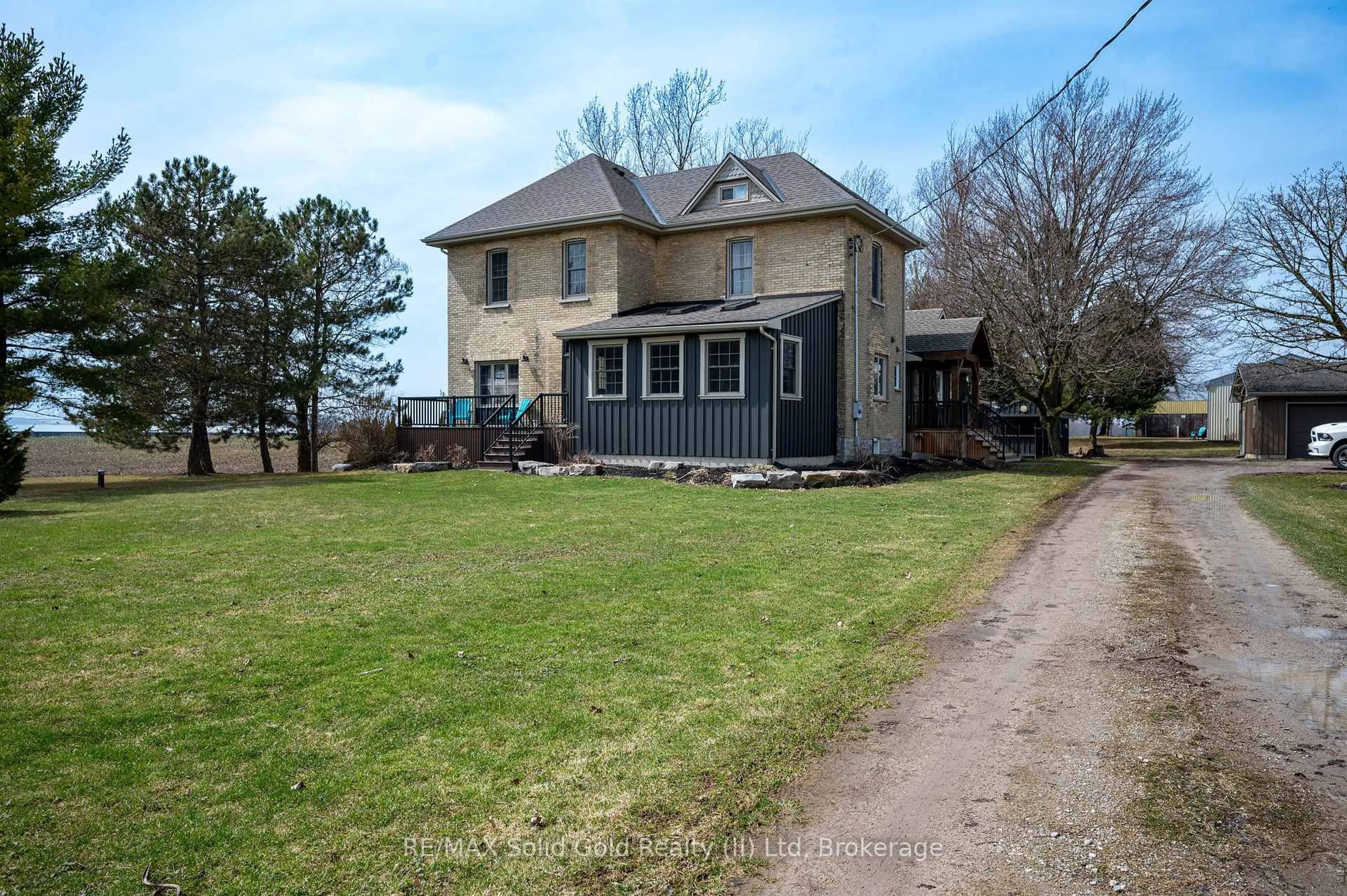 A pic from outside/outdoor area/front of a property/back of a property/a pic from drone, street for 1804 Road 138, Perth South Ontario N4X 1C4