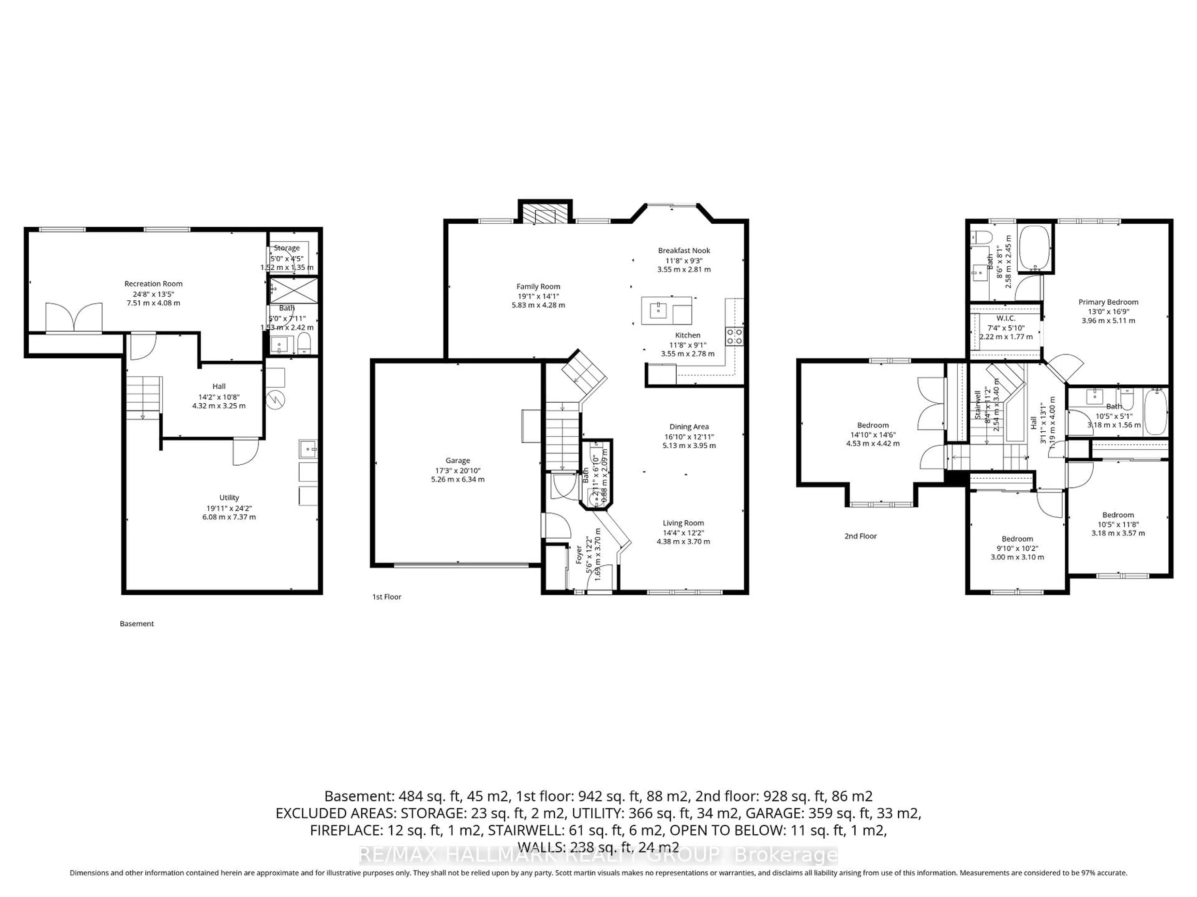 Floor plan for 18 Irish Rose Cres, Ottawa Ontario K2J 4T7