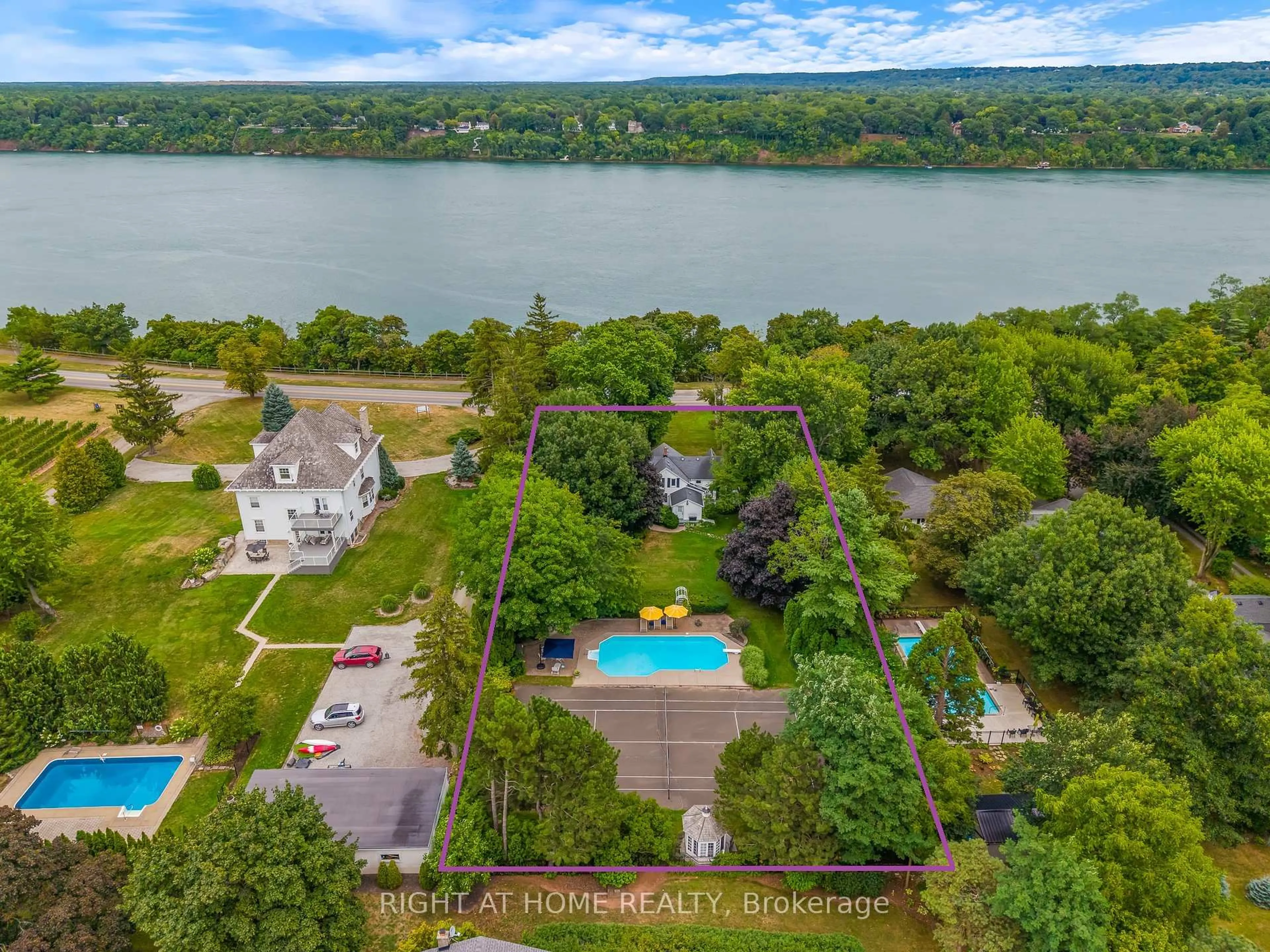 A pic from outside/outdoor area/front of a property/back of a property/a pic from drone, water/lake/river/ocean view for 14894 Niagara River Pkwy, Niagara-on-the-Lake Ontario L0S 1J0