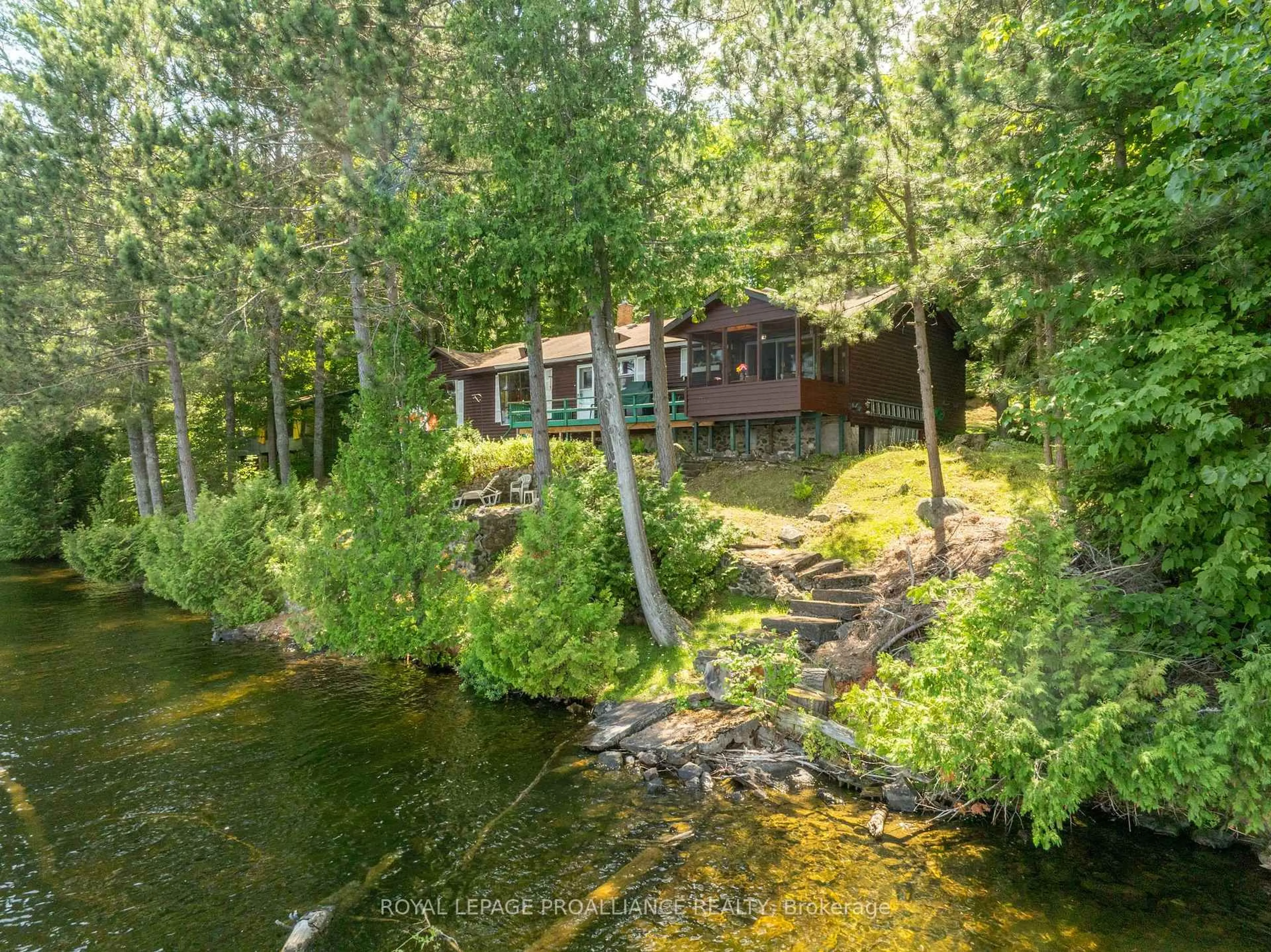 A pic from outside/outdoor area/front of a property/back of a property/a pic from drone, water/lake/river/ocean view for 1346B S Mazinaw Heights Rd, Cloyne Ontario K0H 1K0