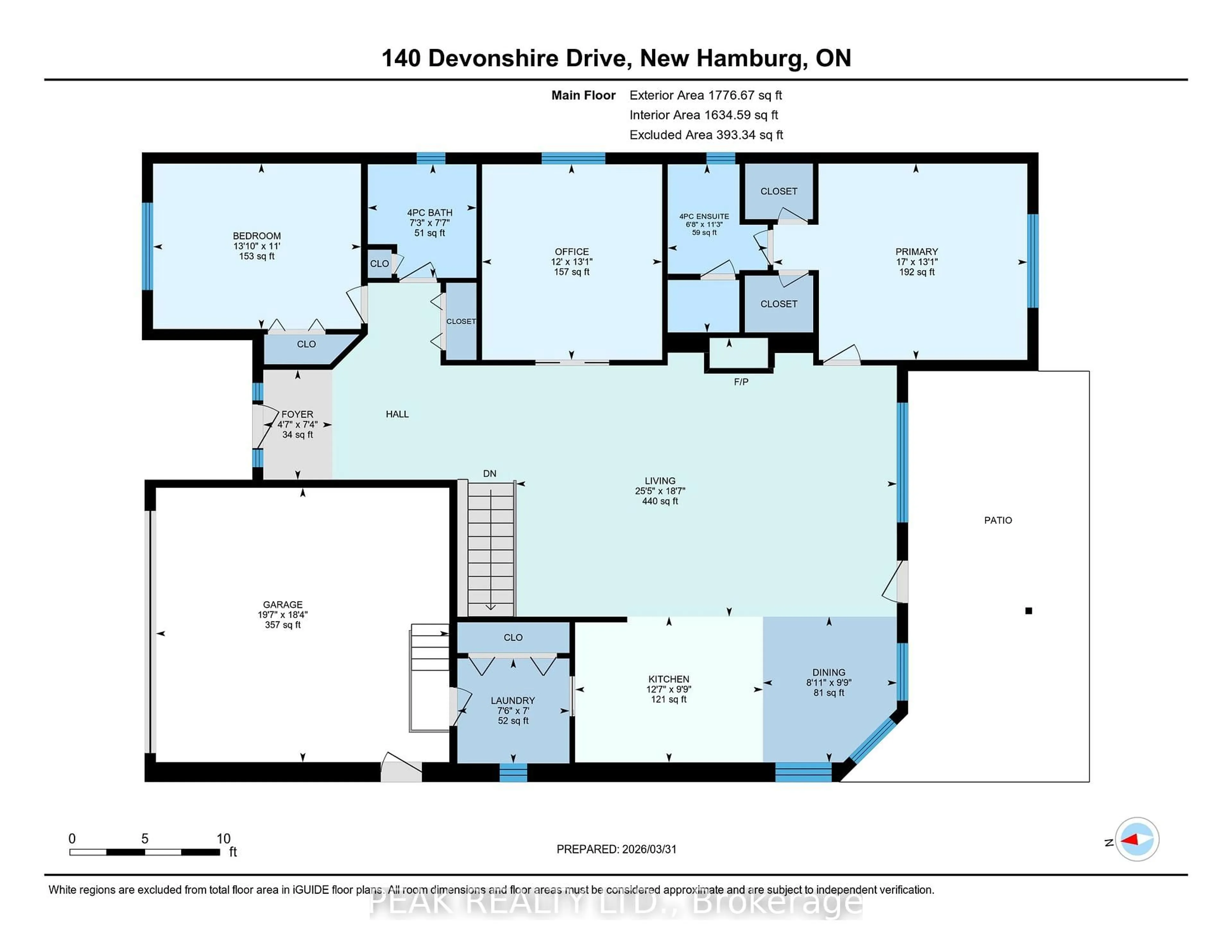 Floor plan for 140 Devonshire Dr, Wilmot Ontario N3A 4J7