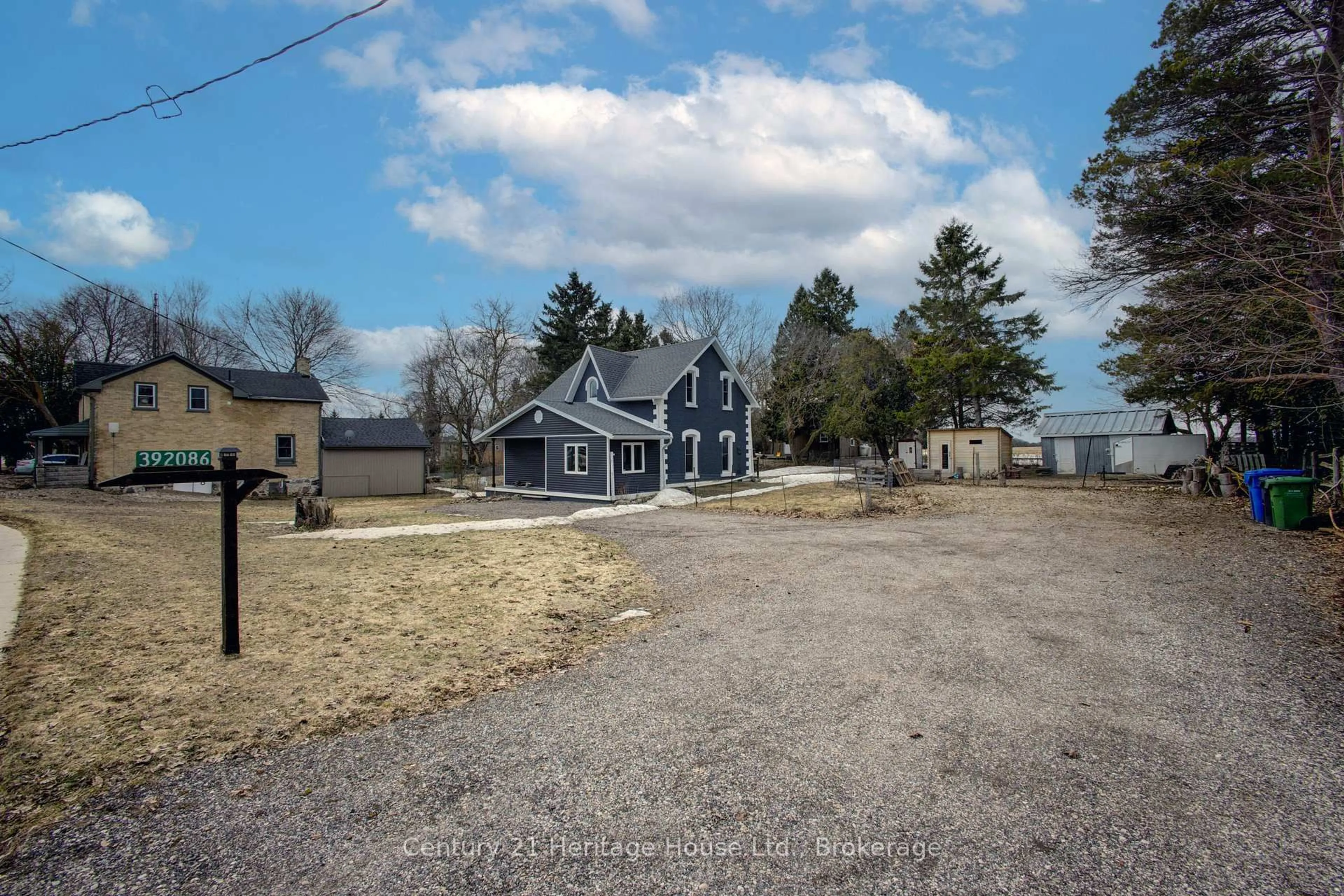 A pic from outside/outdoor area/front of a property/back of a property/a pic from drone, street for 392086 Grey Road 109, Southgate Ontario N0G 2A0