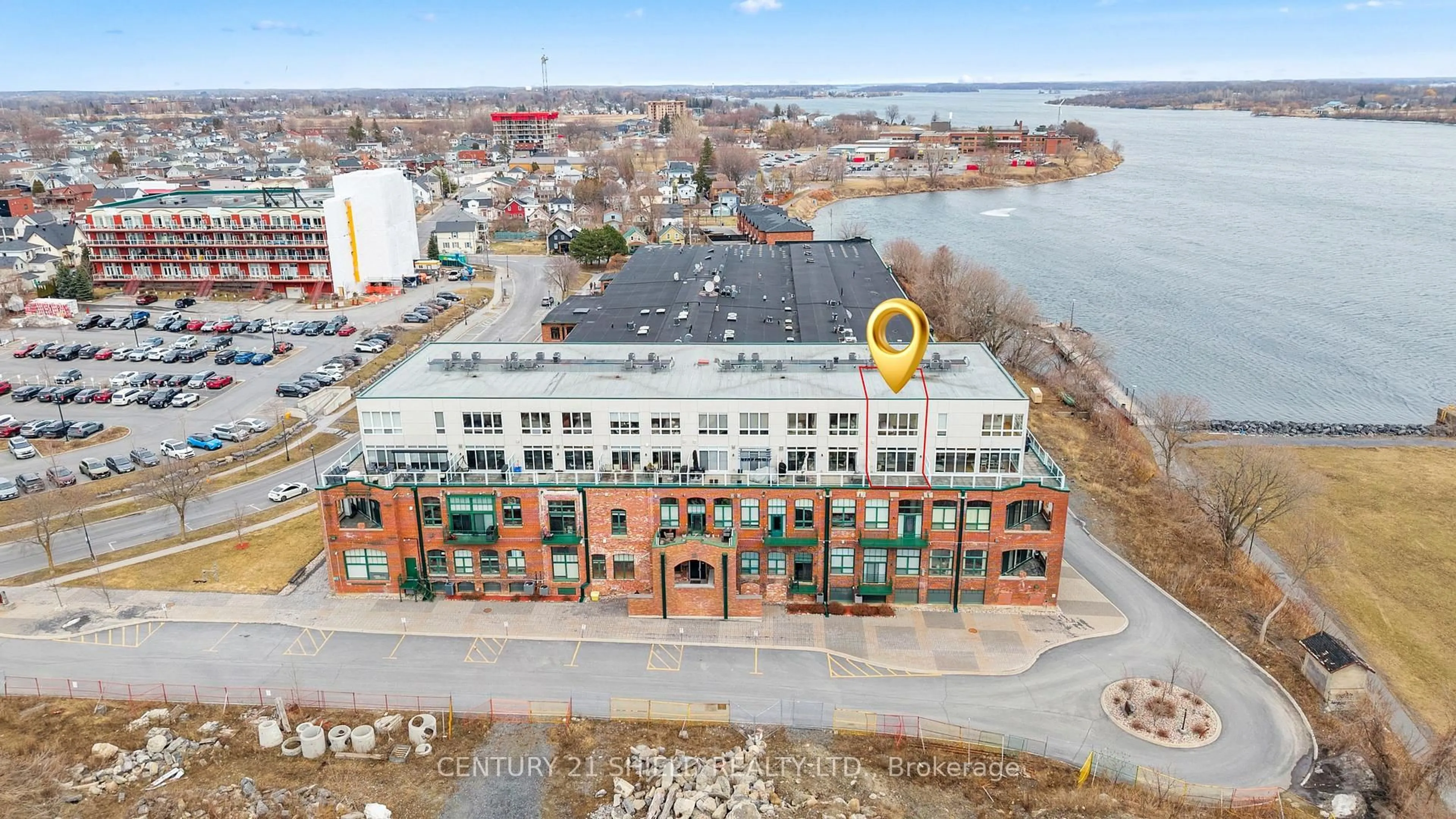 A pic from outside/outdoor area/front of a property/back of a property/a pic from drone, water/lake/river/ocean view for 703 Cotton Mill St #304, Cornwall Ontario K6H 0E7