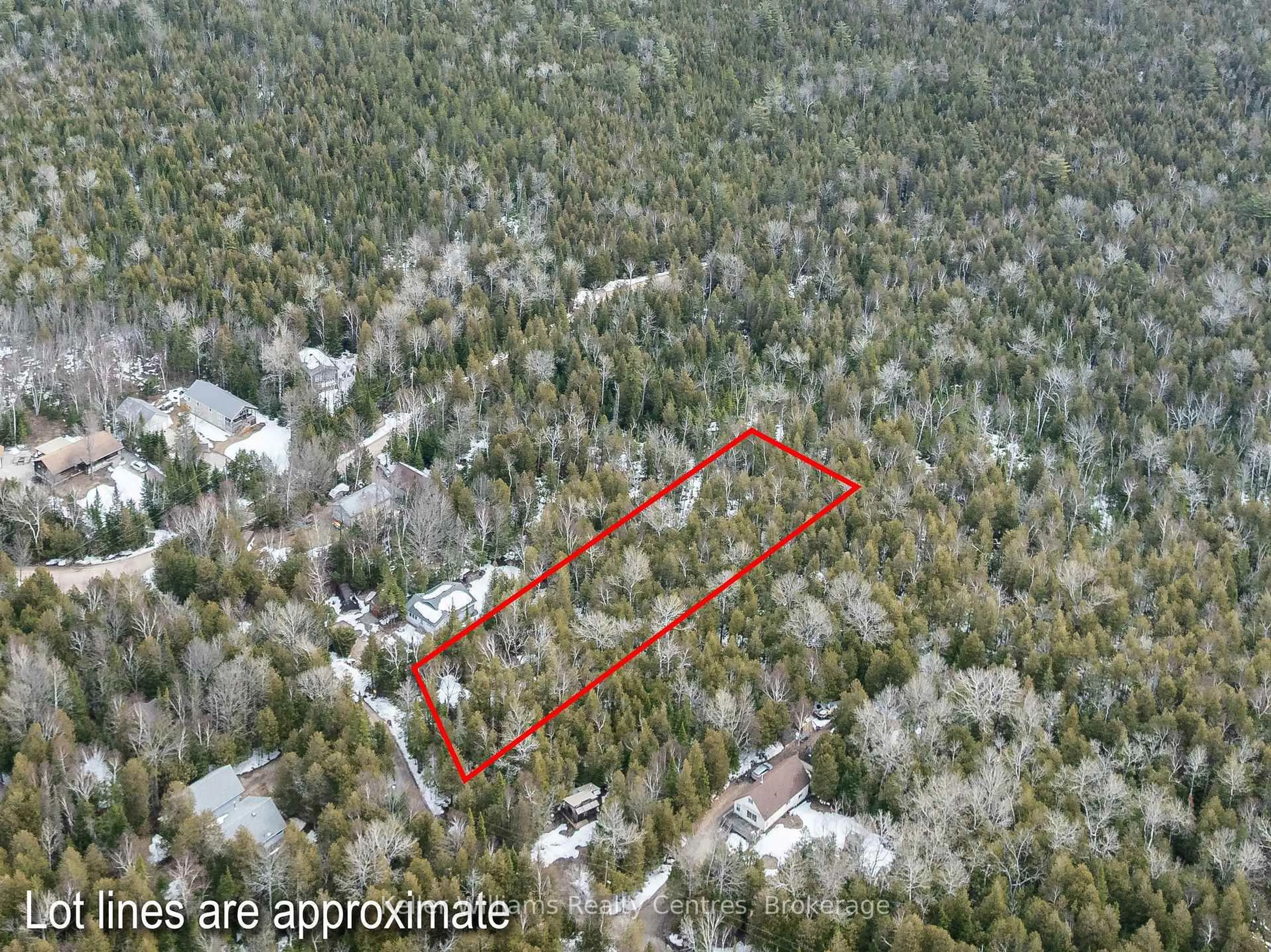 A pic from outside/outdoor area/front of a property/back of a property/a pic from drone, forest/trees view for 51 Cedar Tr, South Bruce Peninsula Ontario N0H 2T0