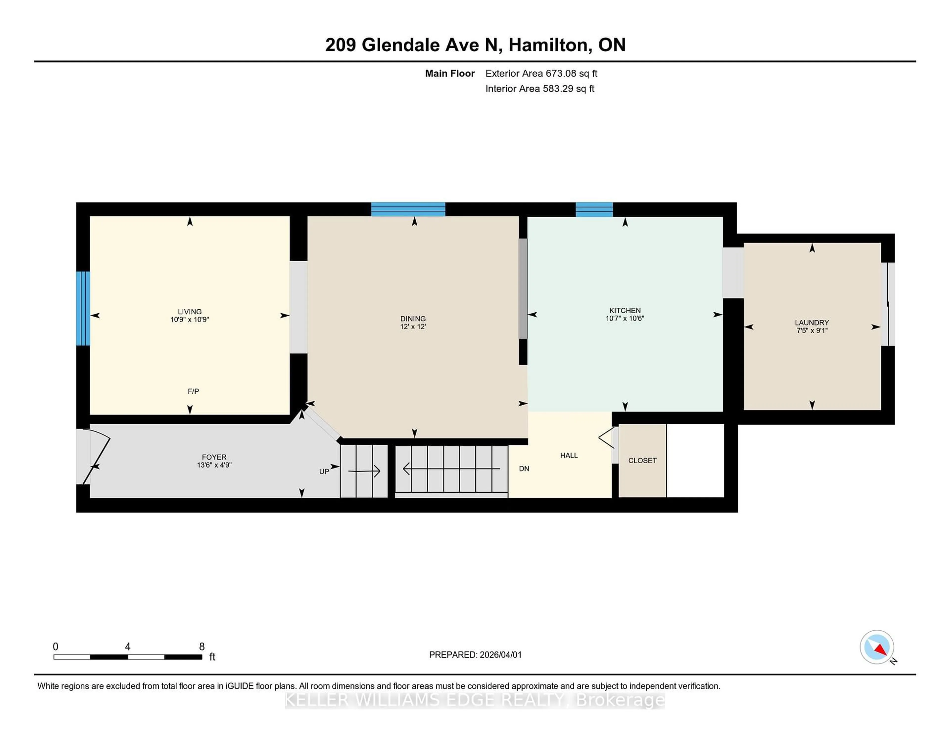 Floor plan for 209 Glendale Ave, Hamilton Ontario L8L 7K2