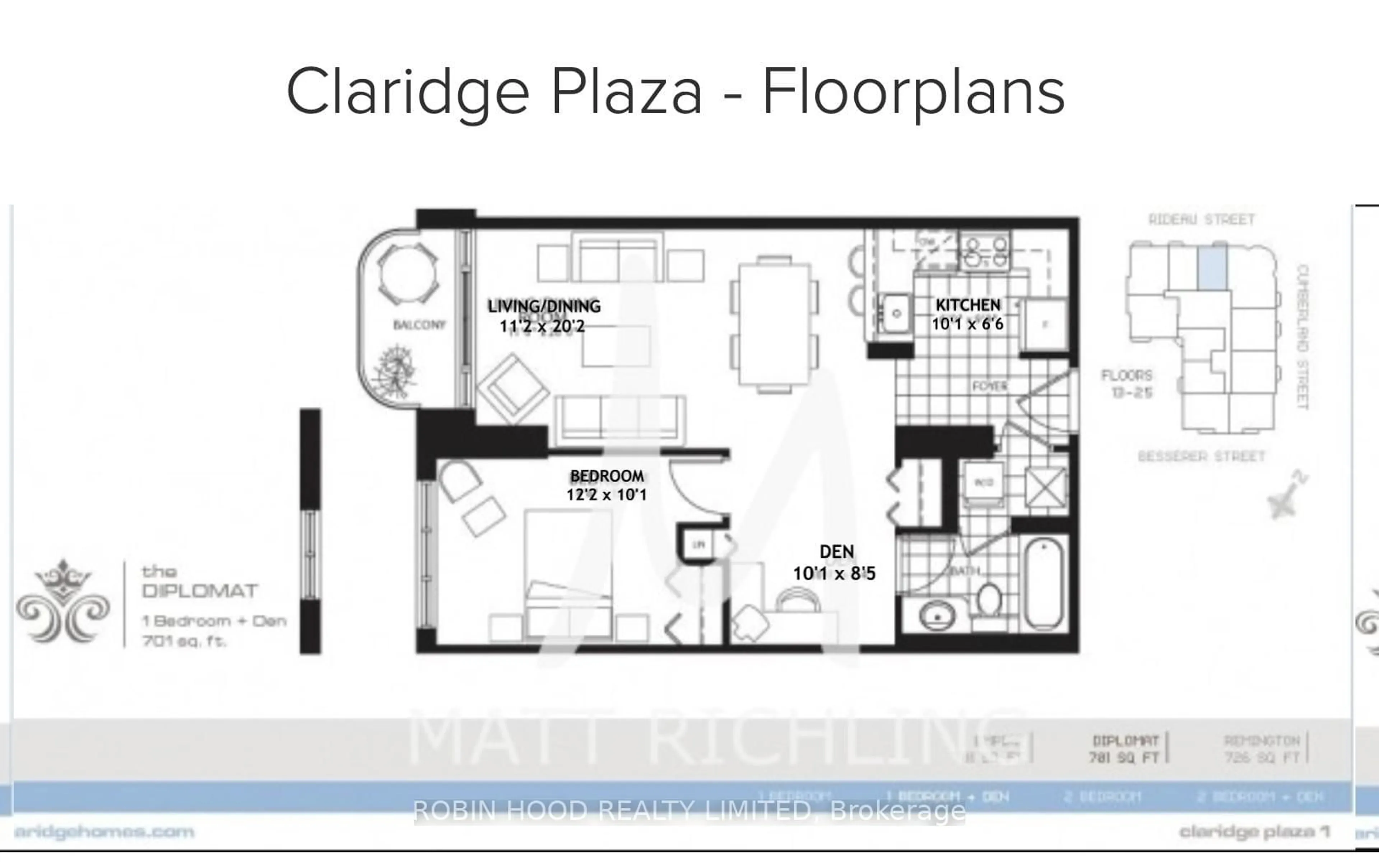 Floor plan for 200 Rideau St #Unit 201, Ottawa Ontario K1N 5Y1