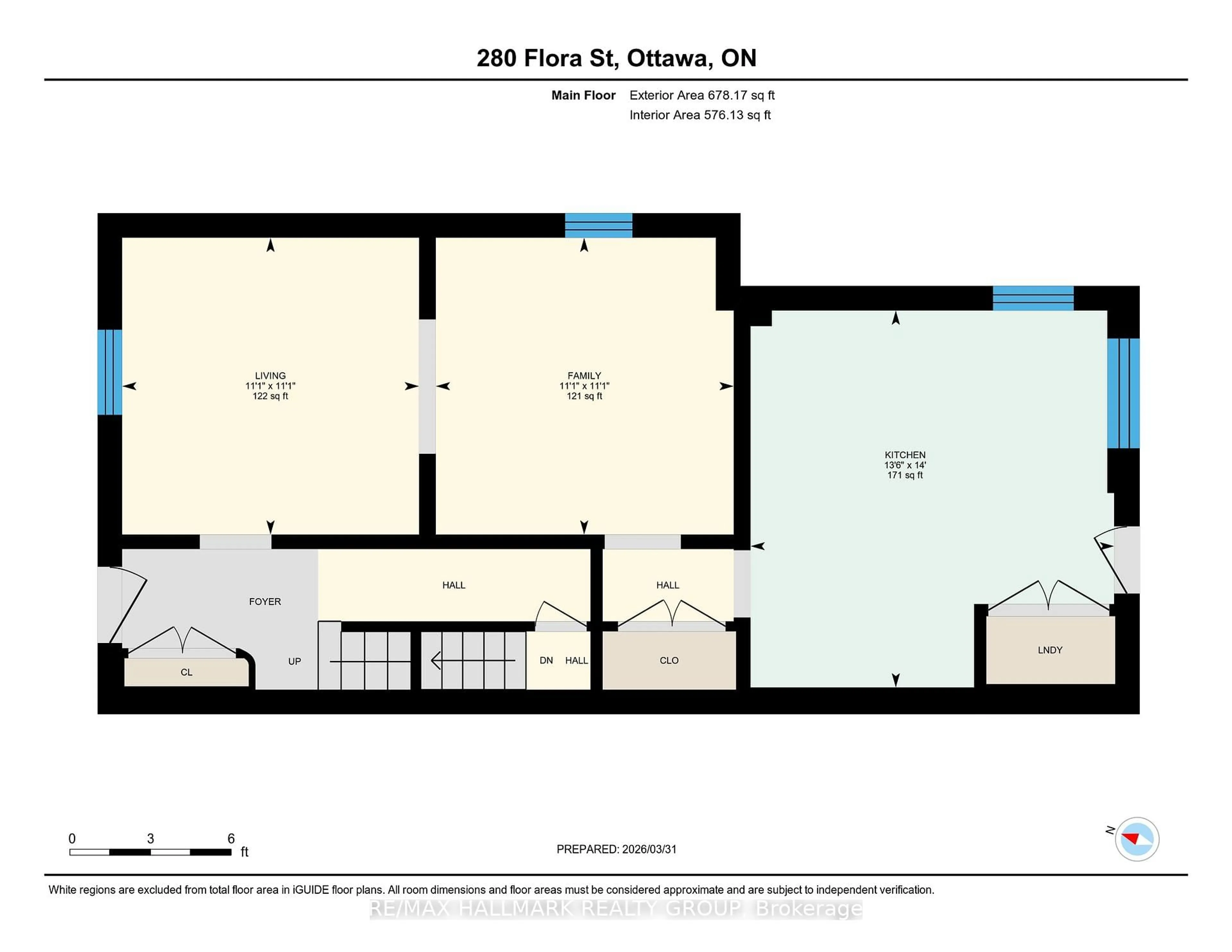 Floor plan for 280 Flora St, Ottawa Ontario K1R 5S3