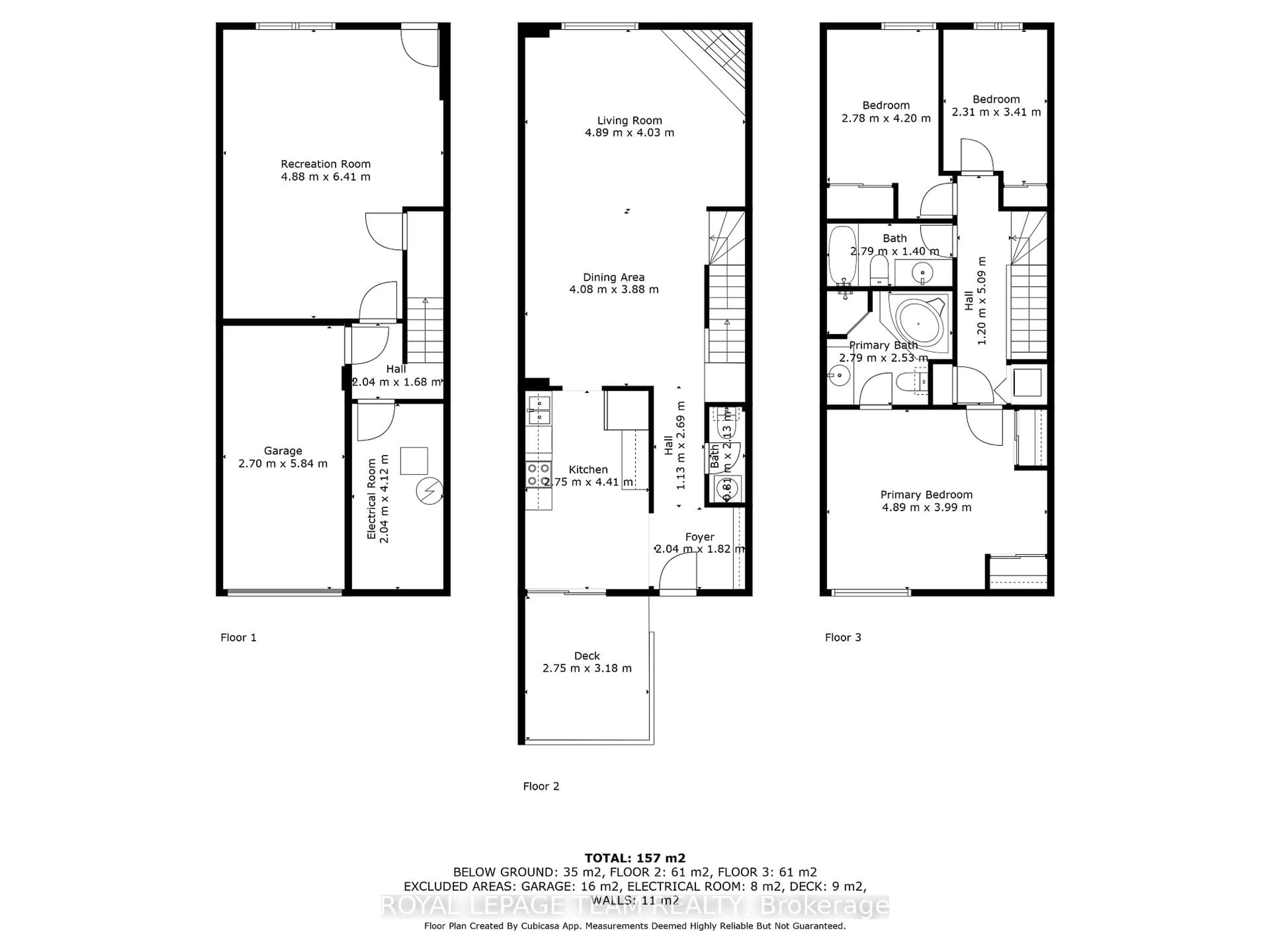 Floor plan for 89 Thornbury Cres, Ottawa Ontario K2G 6C4