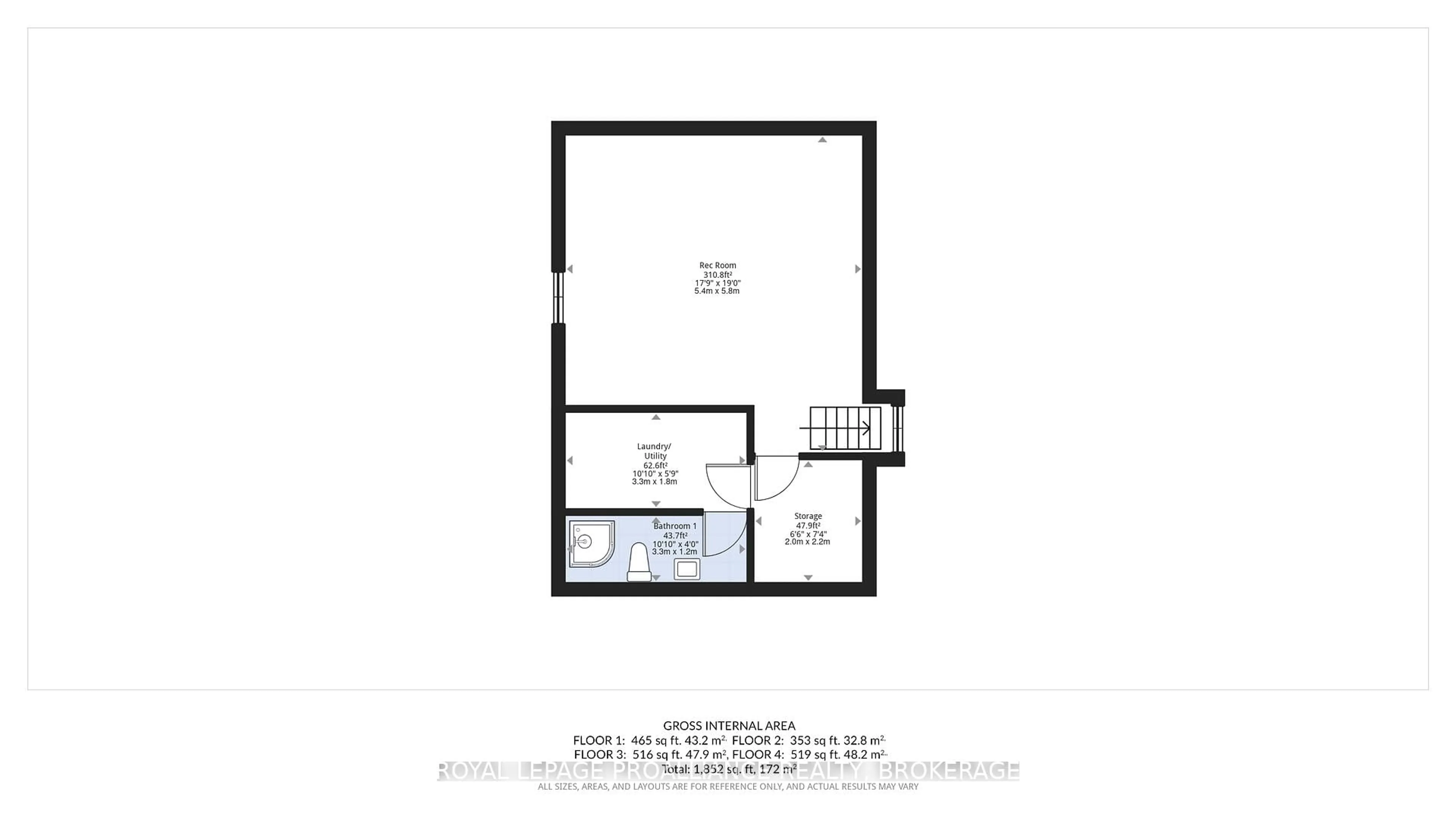 Floor plan for 296 Olympus Ave, Kingston Ontario K7M 4T9