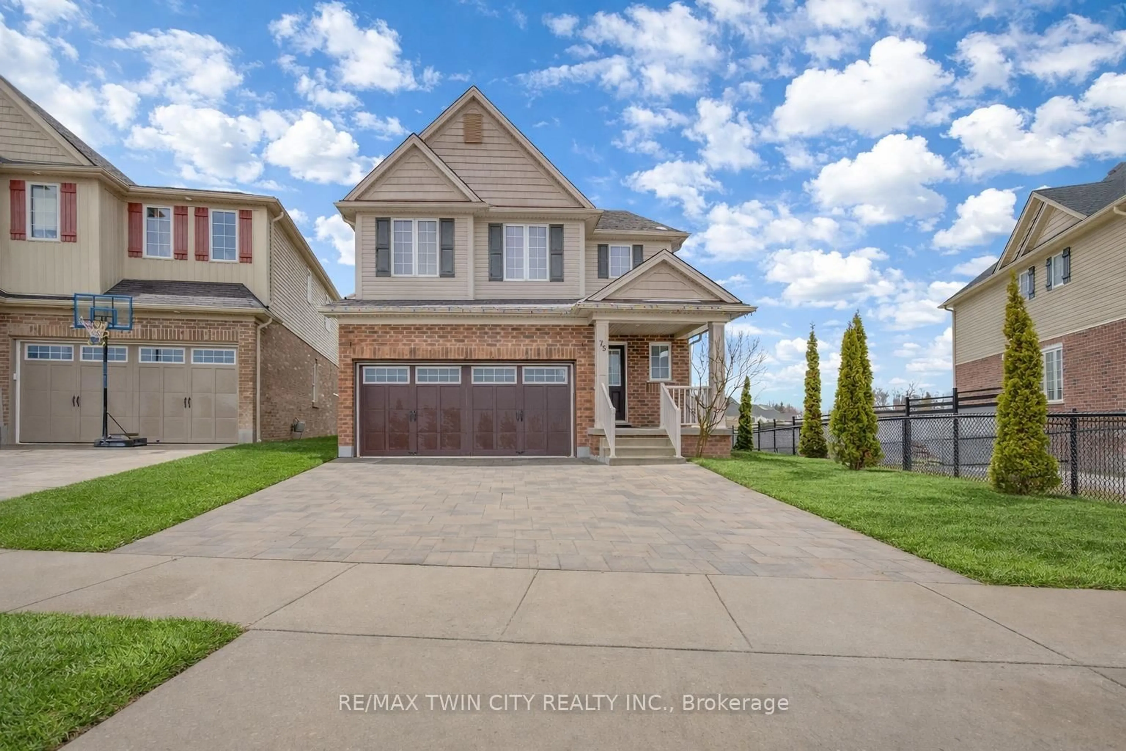 Home with brick exterior material, street for 75 Stillwater Street Dr, Kitchener Ontario N2A 4M4