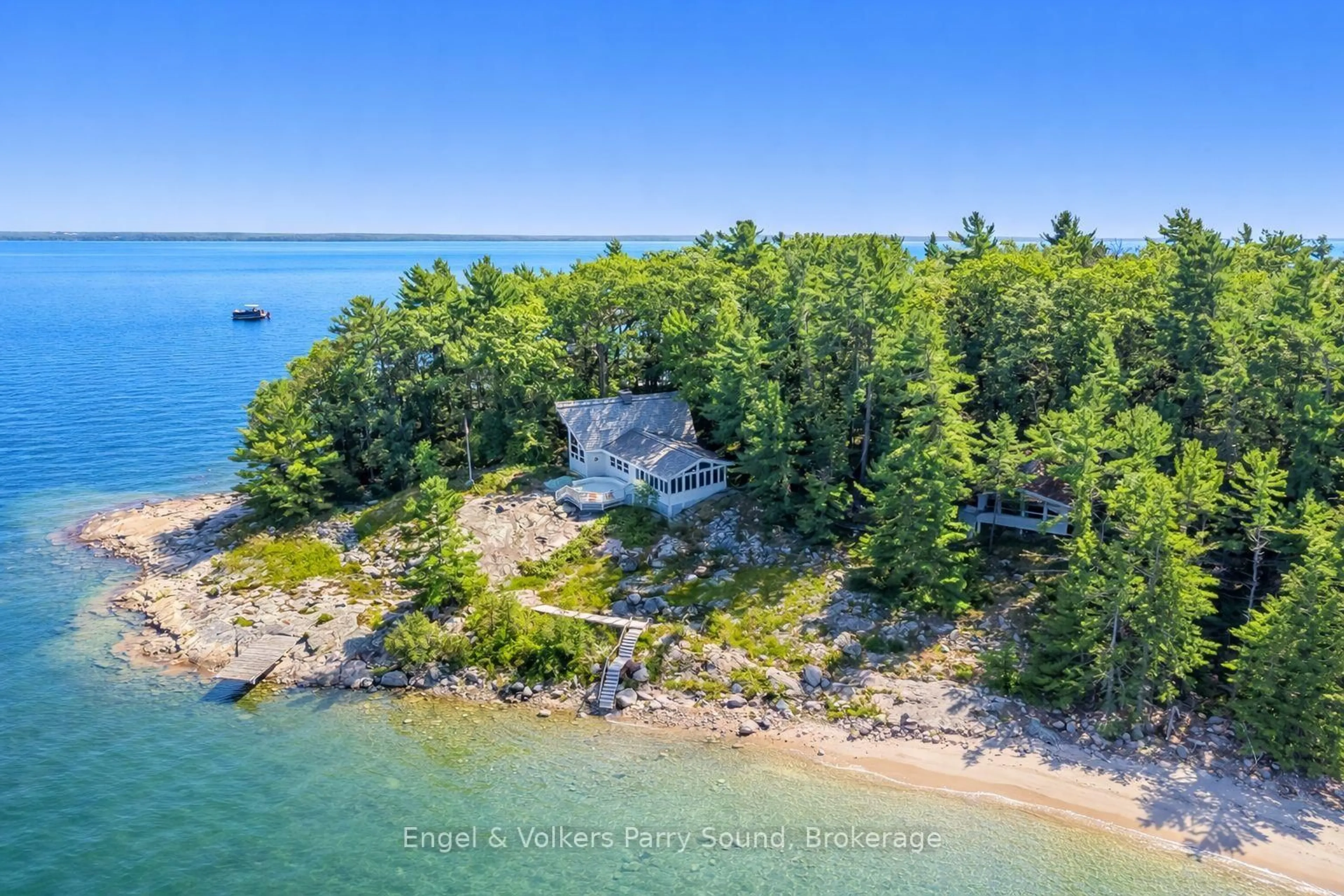 A pic from outside/outdoor area/front of a property/back of a property/a pic from drone, water/lake/river/ocean view for 8 ISLAND 29C, Carling Ontario P0G 1G0