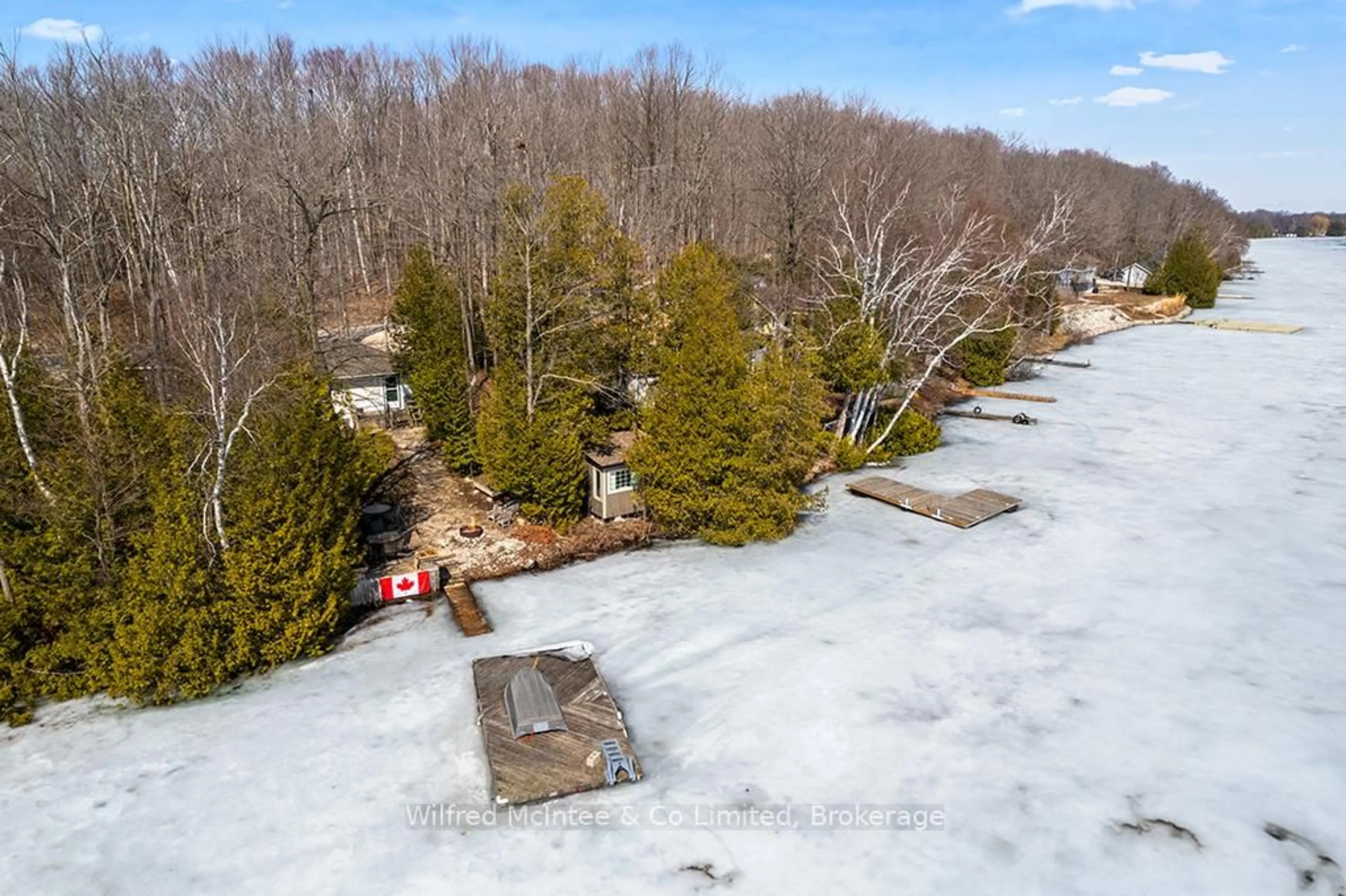 A pic from outside/outdoor area/front of a property/back of a property/a pic from drone, forest/trees view for 48 MAPLE Dr, South Bruce Peninsula Ontario N0H 1A0