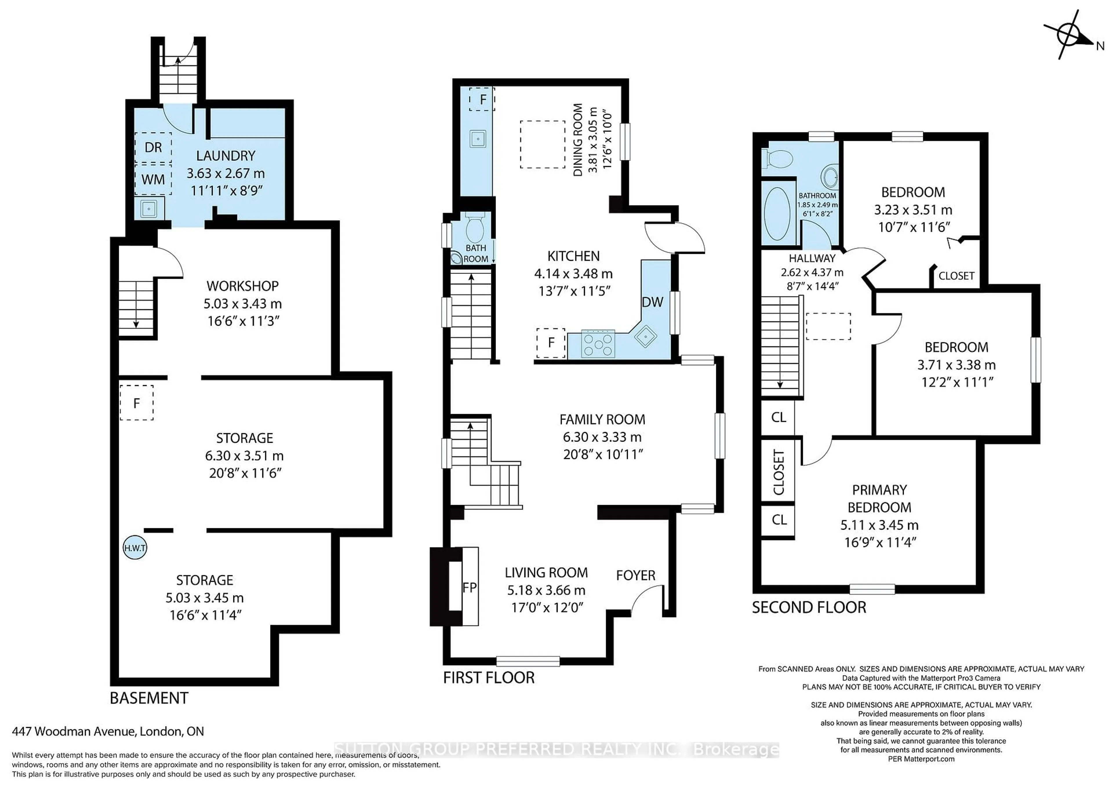 Floor plan for 447 Woodman Ave, London East Ontario N5W 4A1