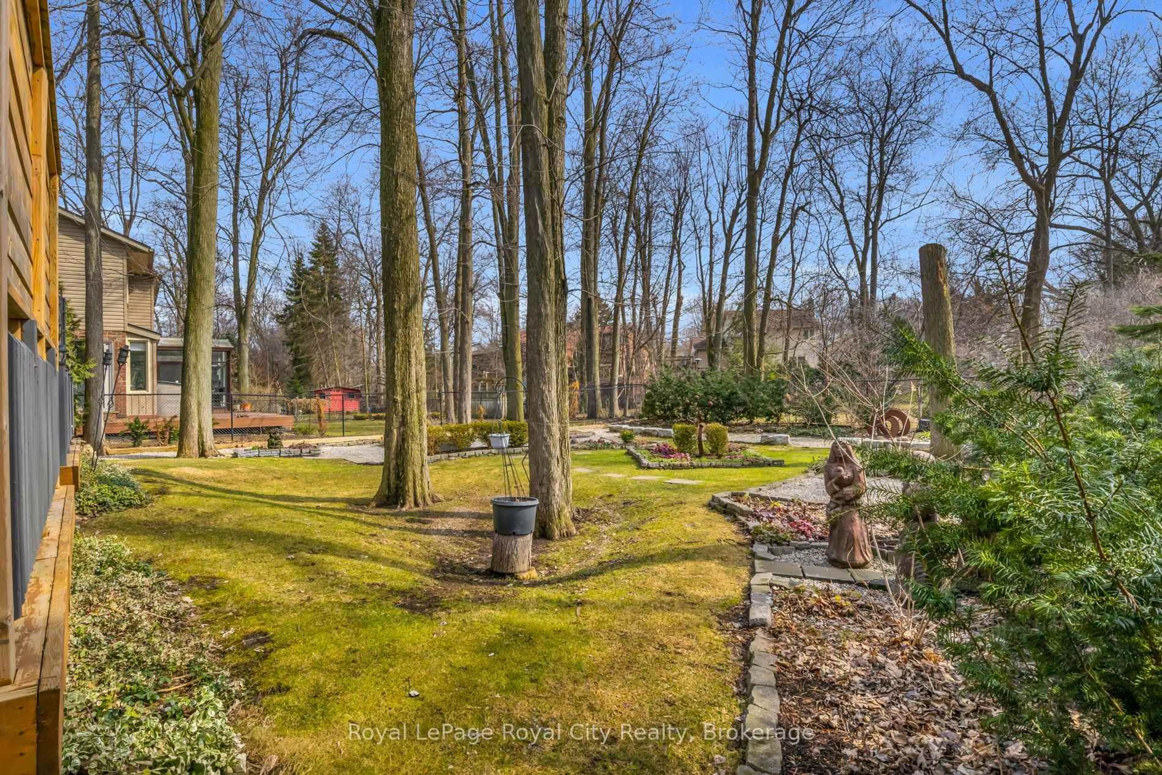 Patio, forest/trees view for 366 Westwood Rd, Guelph Ontario N1H 7P9