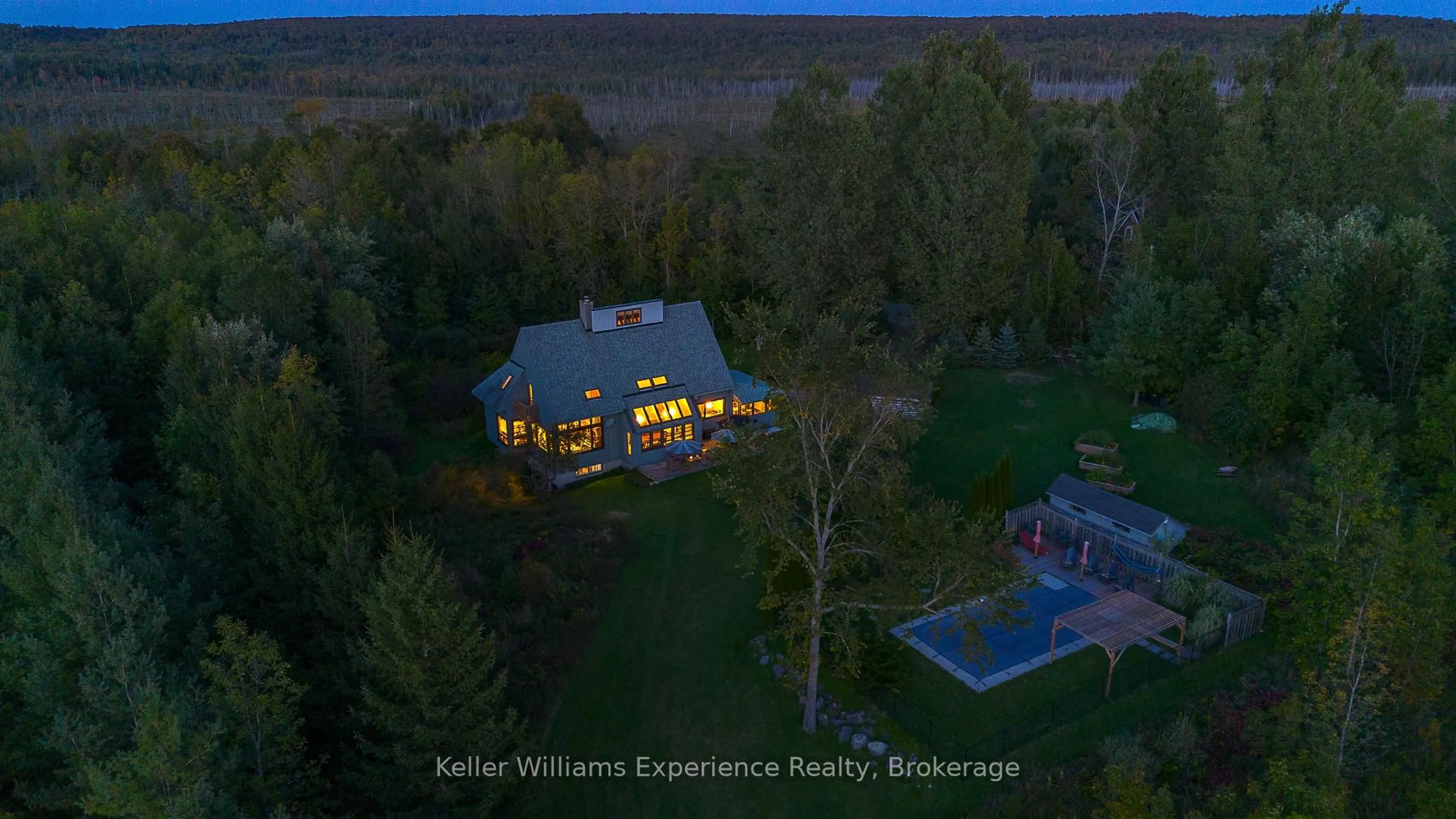A pic from outside/outdoor area/front of a property/back of a property/a pic from drone, water/lake/river/ocean view for 210194 Burgess Sdrd, Georgian Bluffs Ontario N0H 1S0