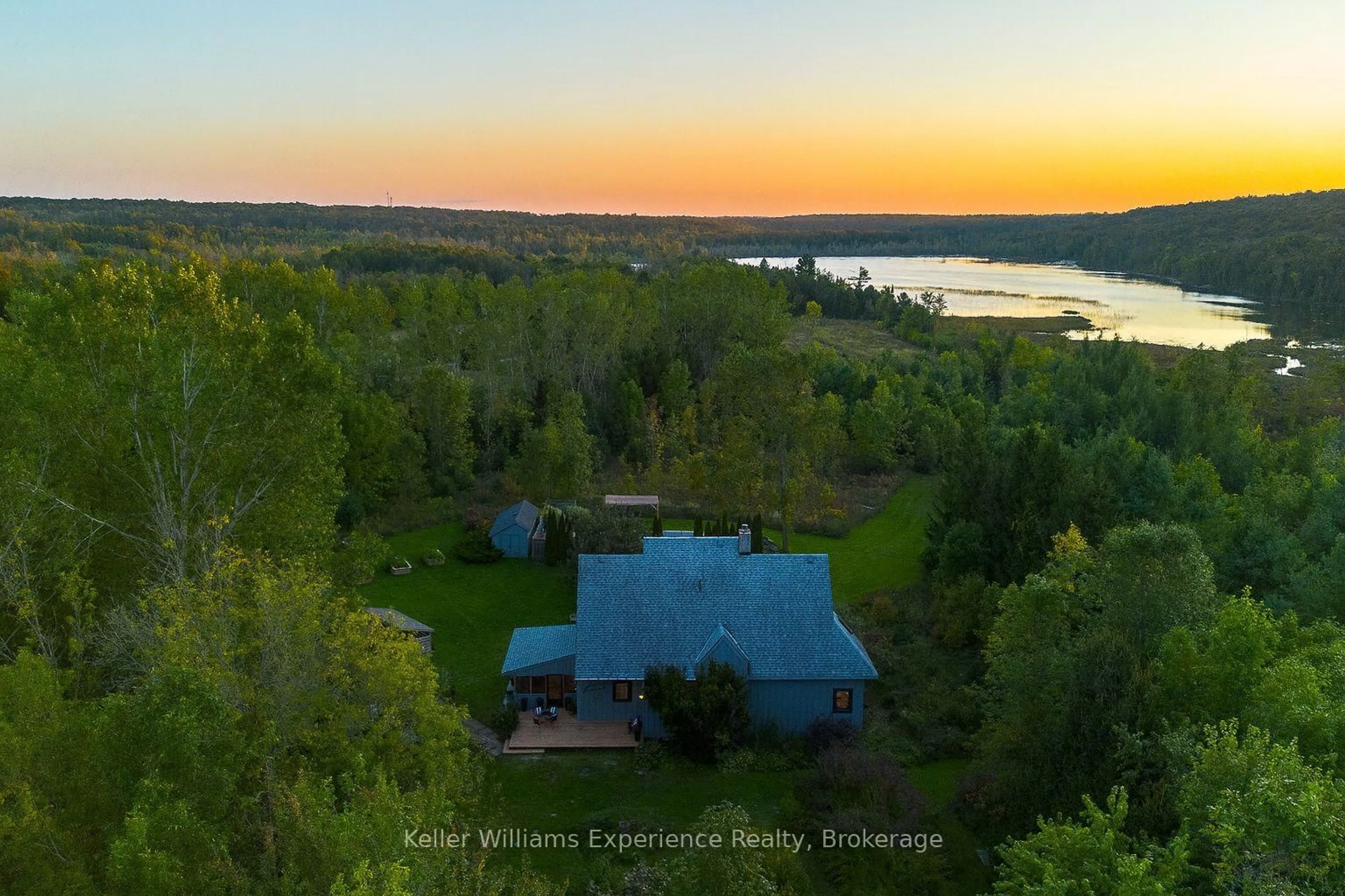 A pic from outside/outdoor area/front of a property/back of a property/a pic from drone, water/lake/river/ocean view for 210194 Burgess Sdrd, Georgian Bluffs Ontario N0H 1S0