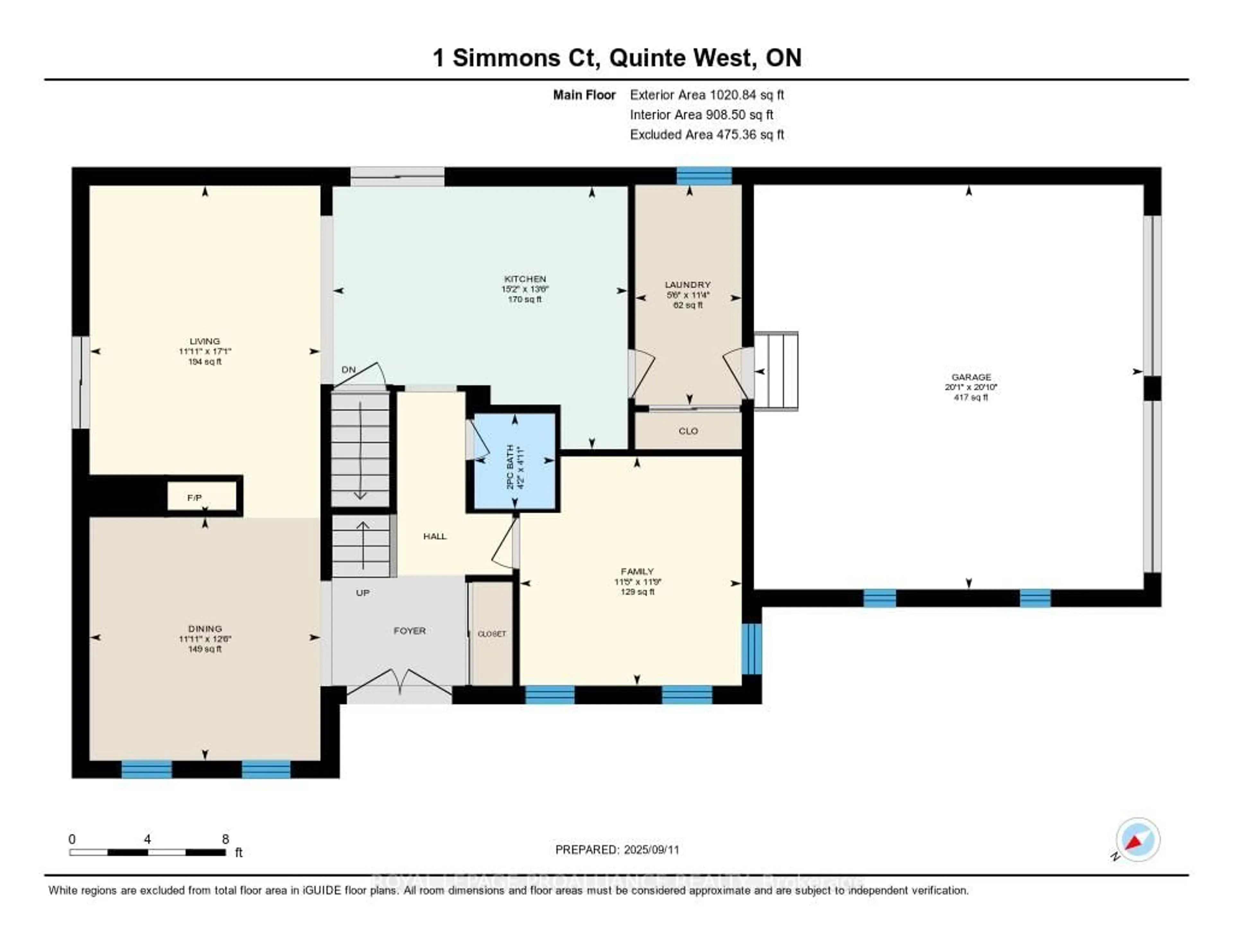 Floor plan for 1 Simmons Crt, Quinte West Ontario K8V 6M9