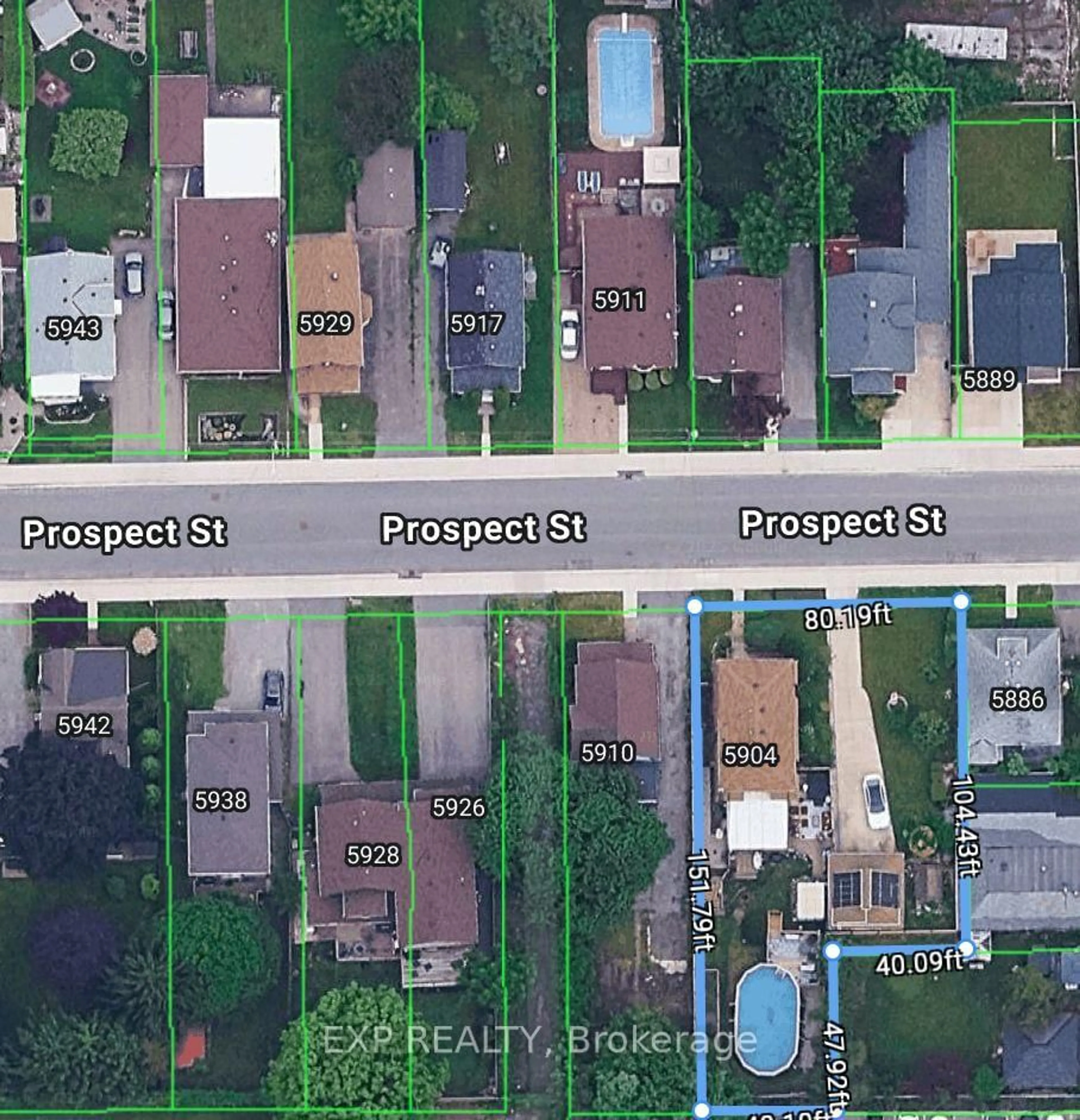 A pic from outside/outdoor area/front of a property/back of a property/a pic from drone, street for 5904 Prospect St, Niagara Falls Ontario L2G 1G8