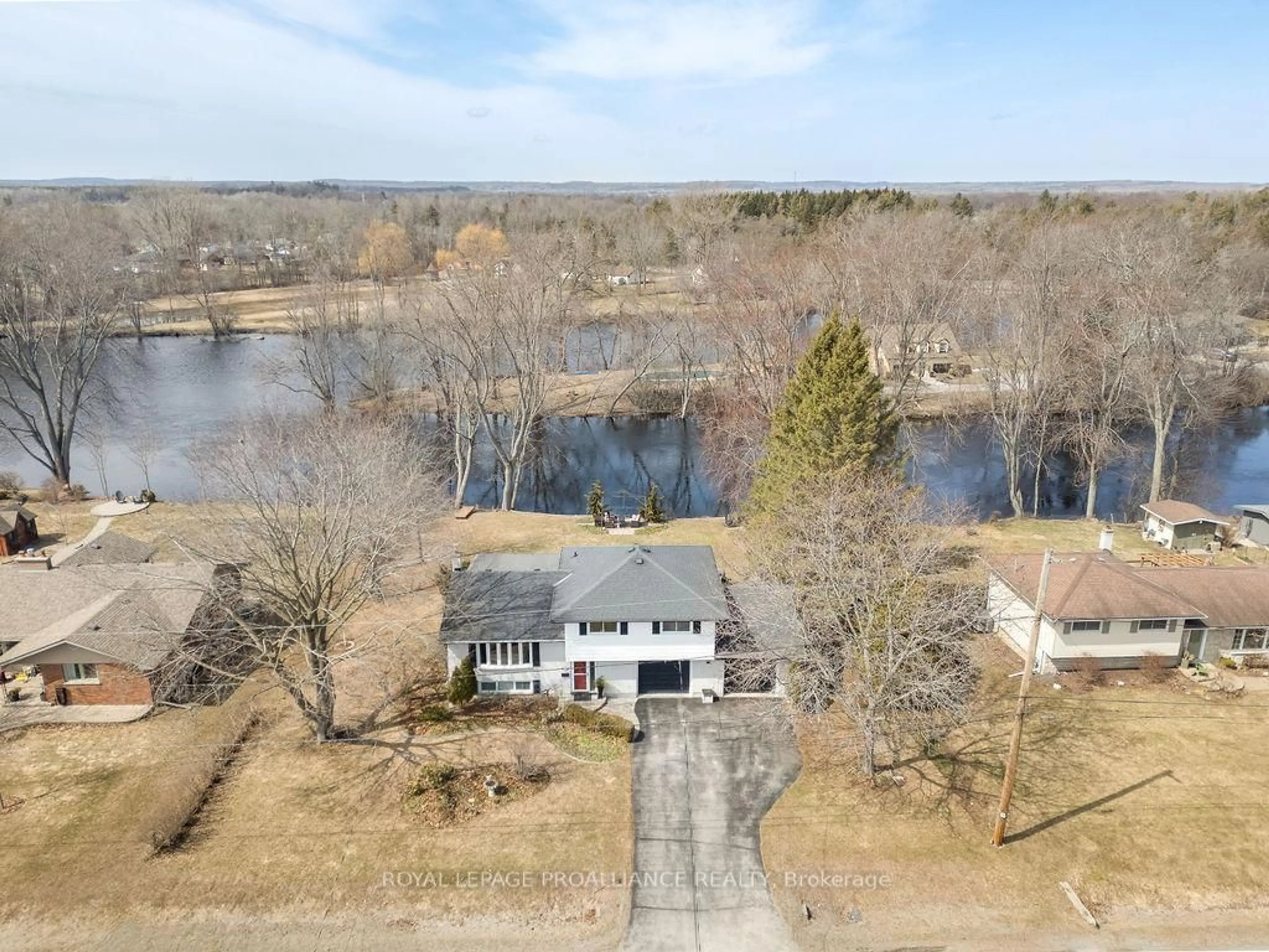 A pic from outside/outdoor area/front of a property/back of a property/a pic from drone, water/lake/river/ocean view for 38 Greenfield Park, Corbyville Ontario K0K 1V0