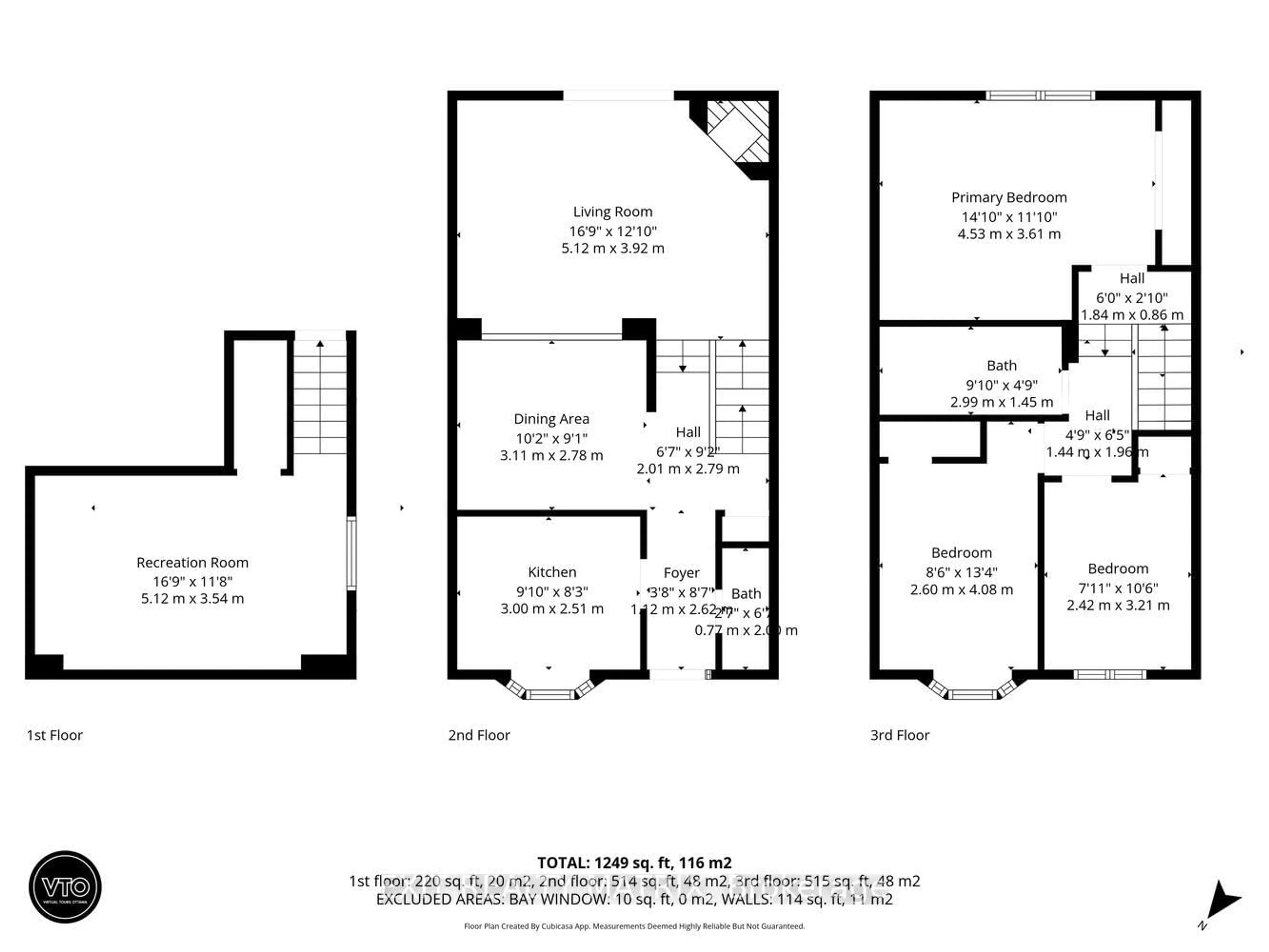 Floor plan for 1777 Lamoureux Dr #F, Ottawa Ontario K1E 2N5