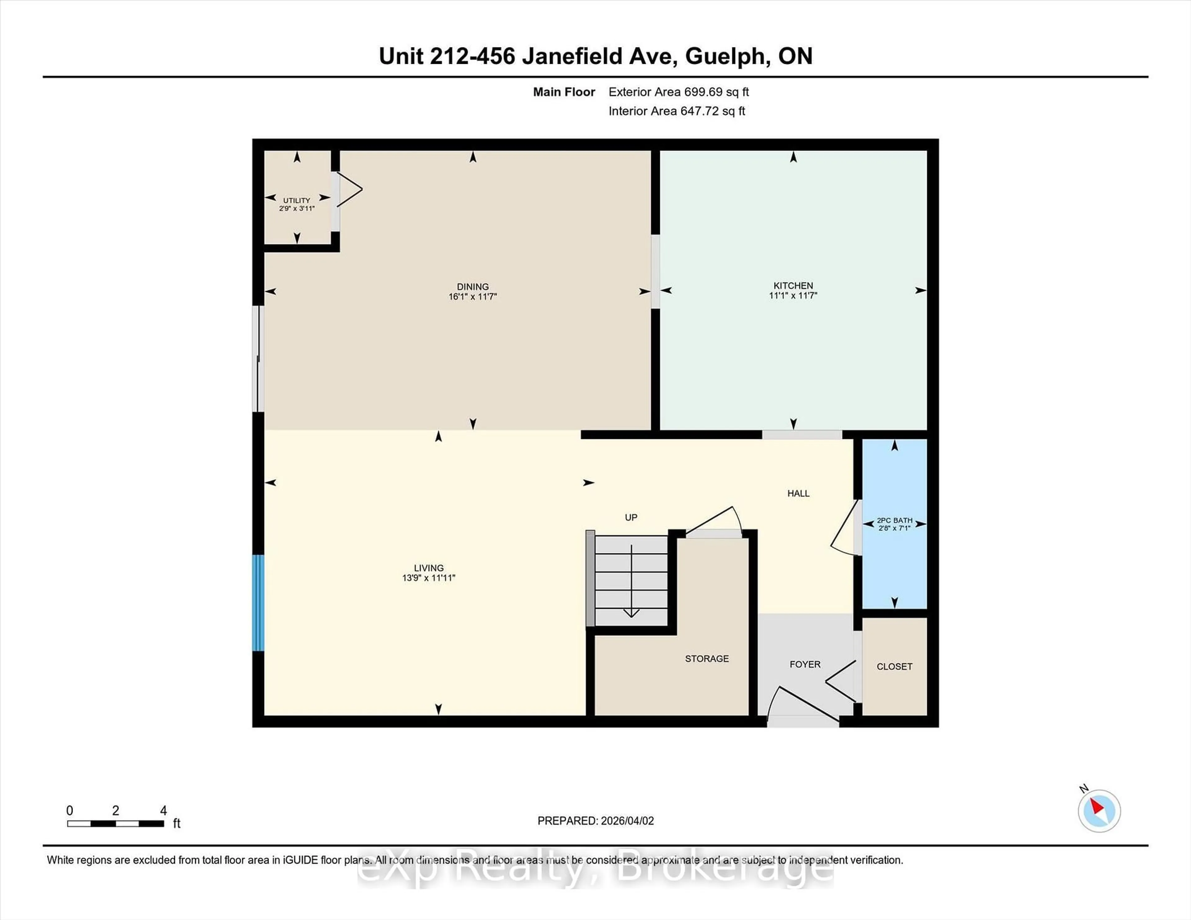 Floor plan for 456 Janefield Ave #212, Guelph Ontario N1G 4R8