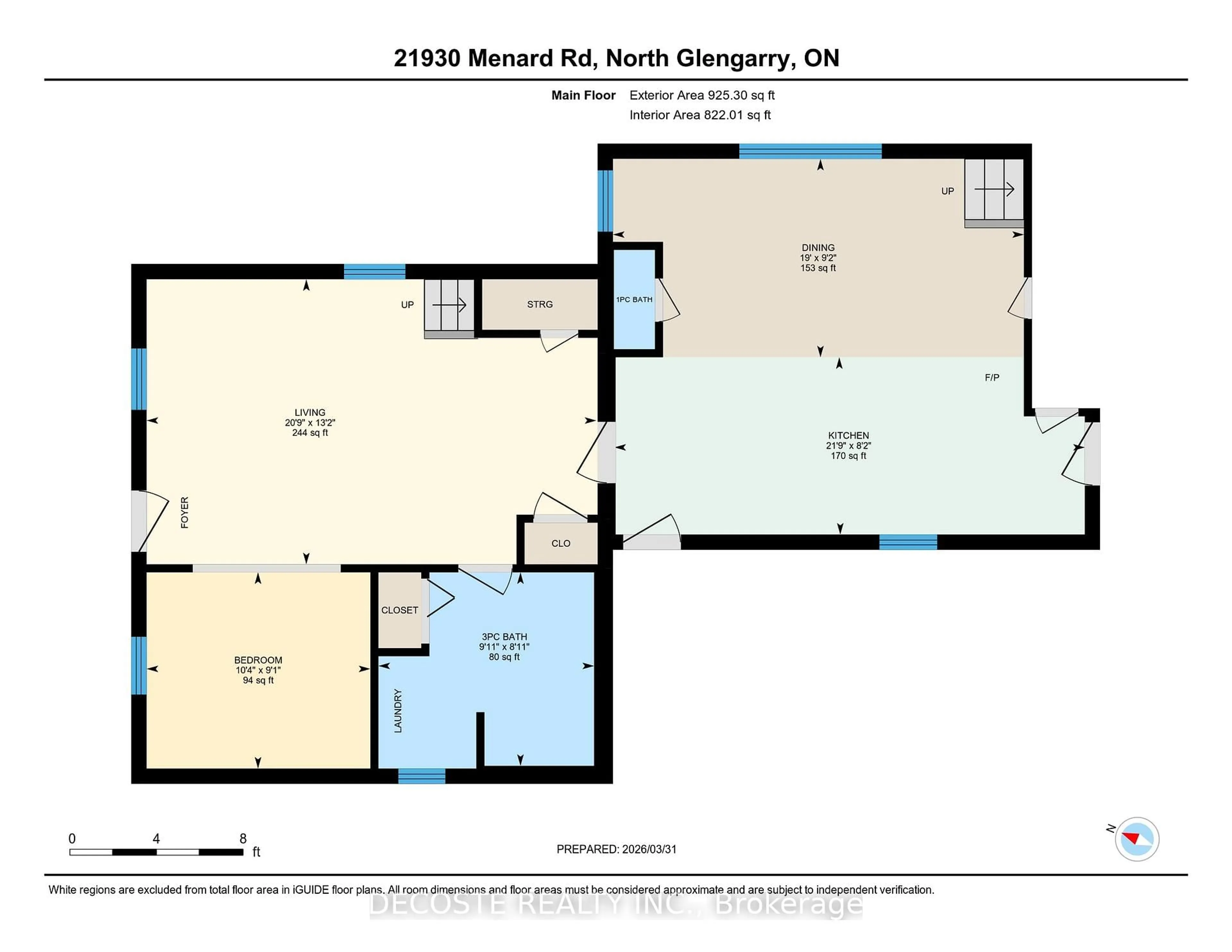 Floor plan for 21930 Menard Rd, North Glengarry Ontario K0B 1H0