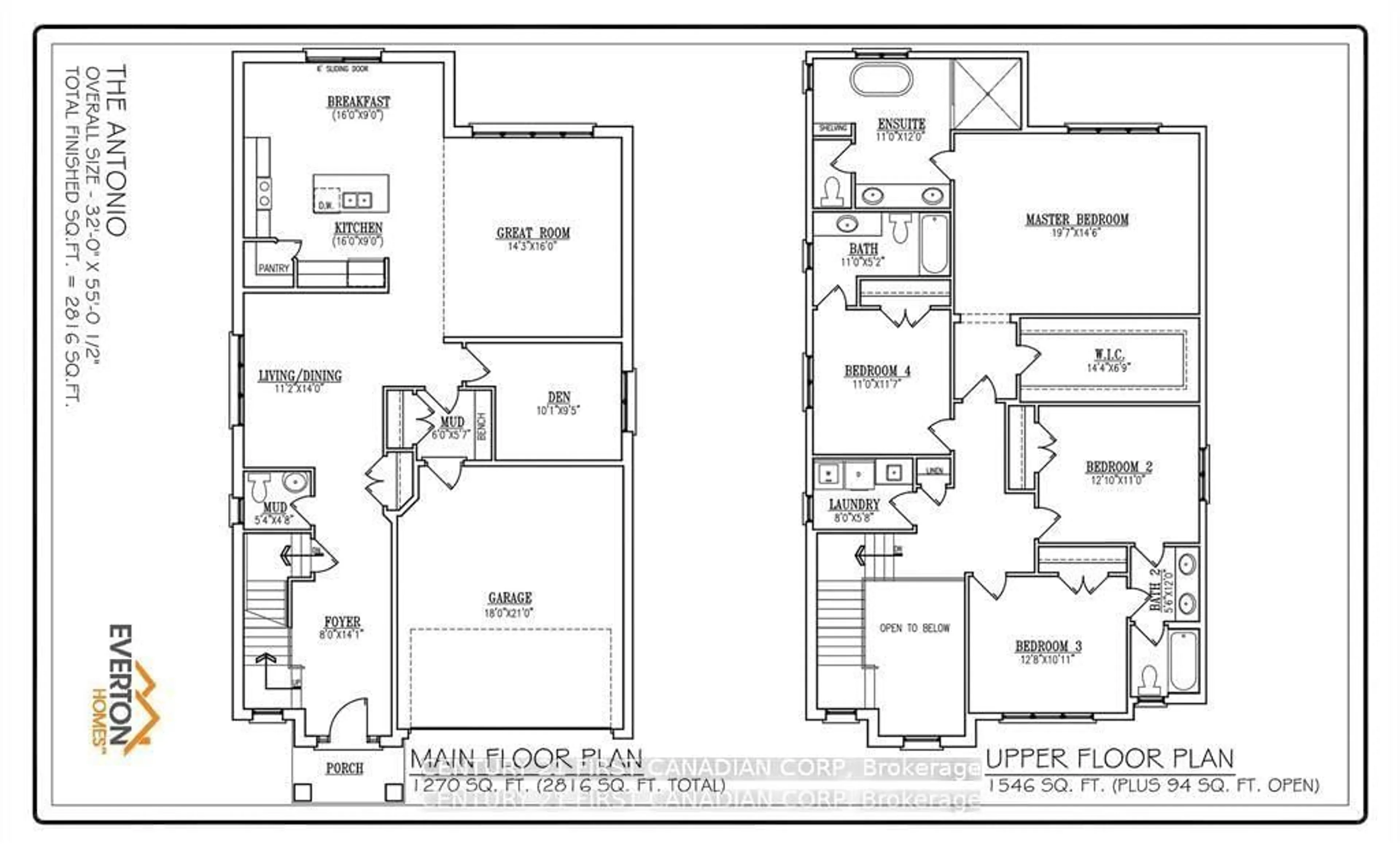 Floor plan for Lot 38 Upper West Ave, London South Ontario N6K 0J9