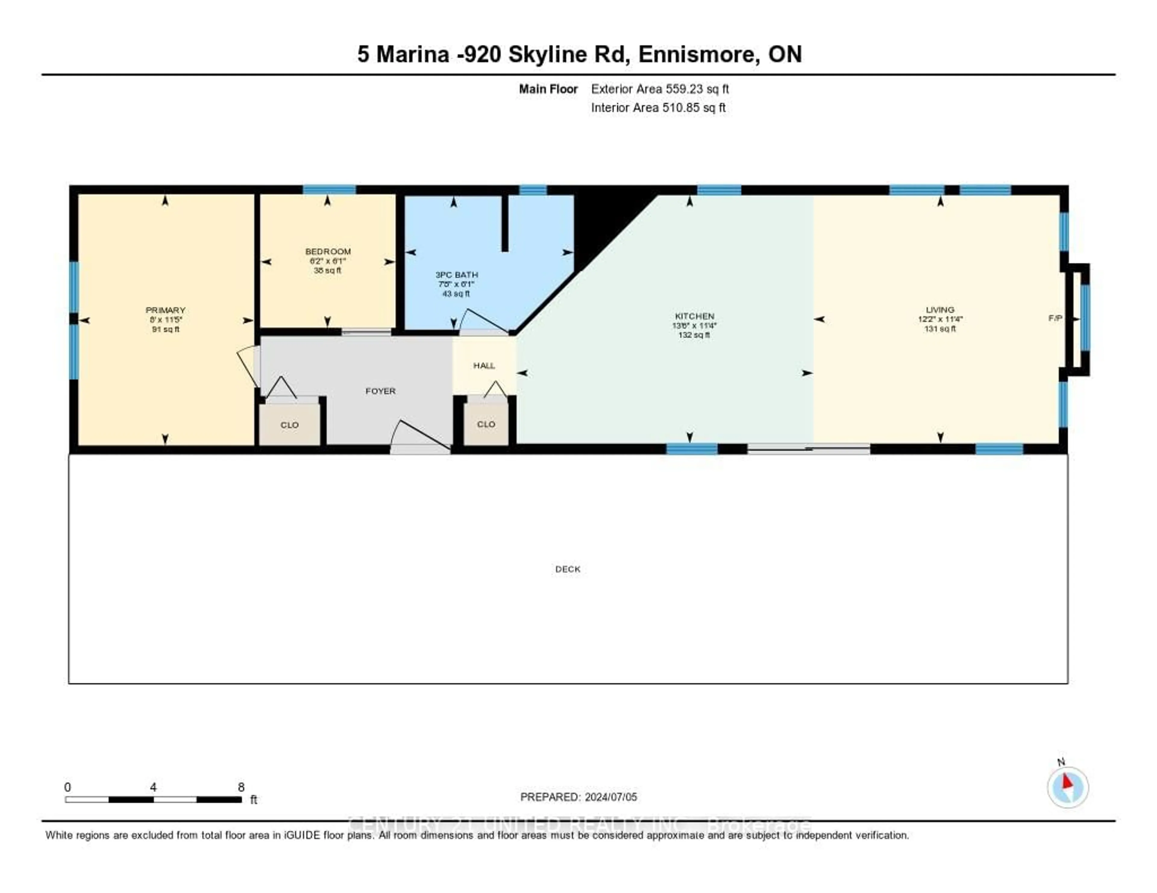 Floor plan for 920 Skyline Rd #5 Marina Cres, Selwyn Ontario K0L 1T0