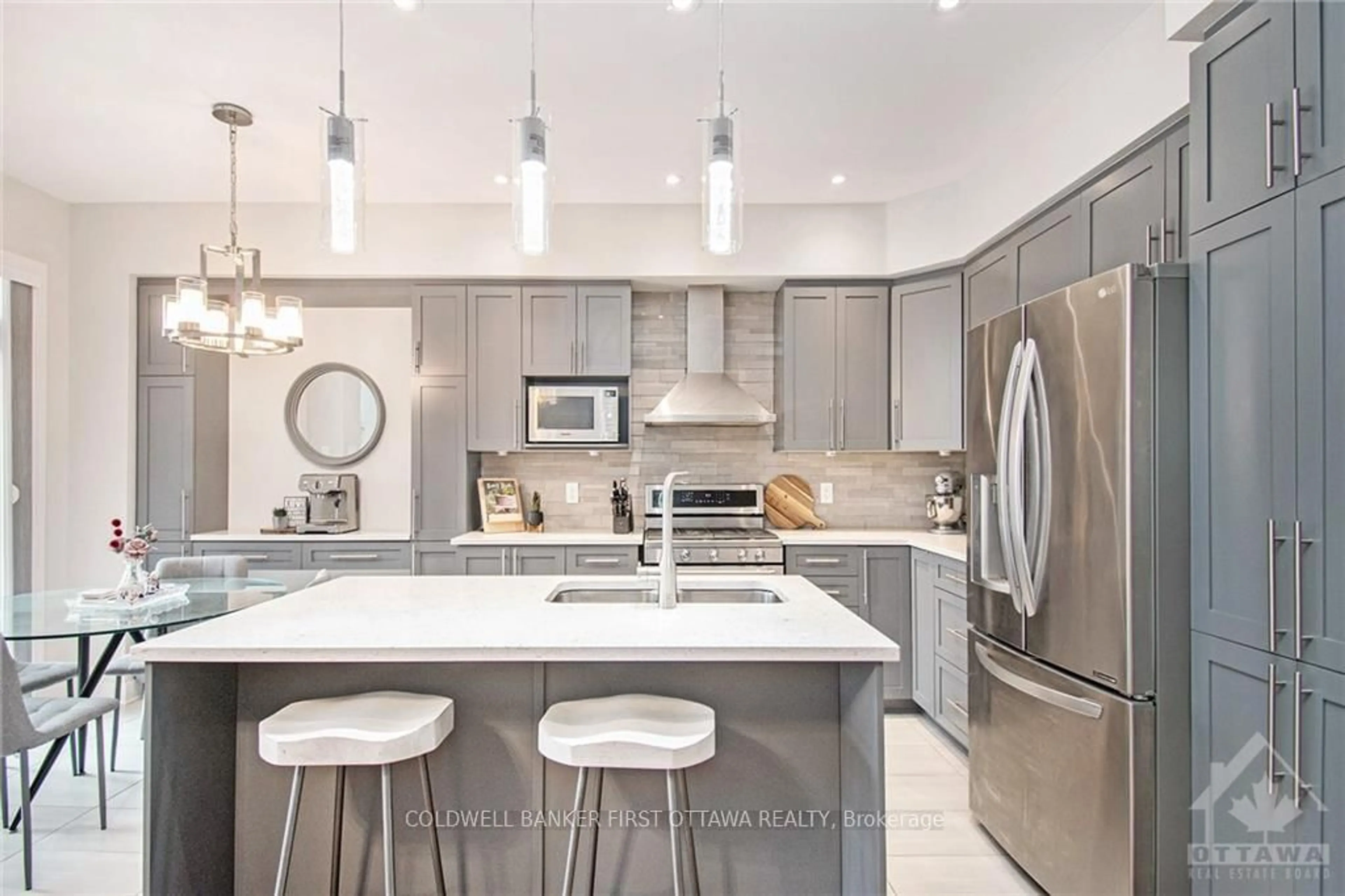 Contemporary kitchen, ceramic/tile floor for 427 Rainrock Cres, Ottawa Ontario K1W 0K4