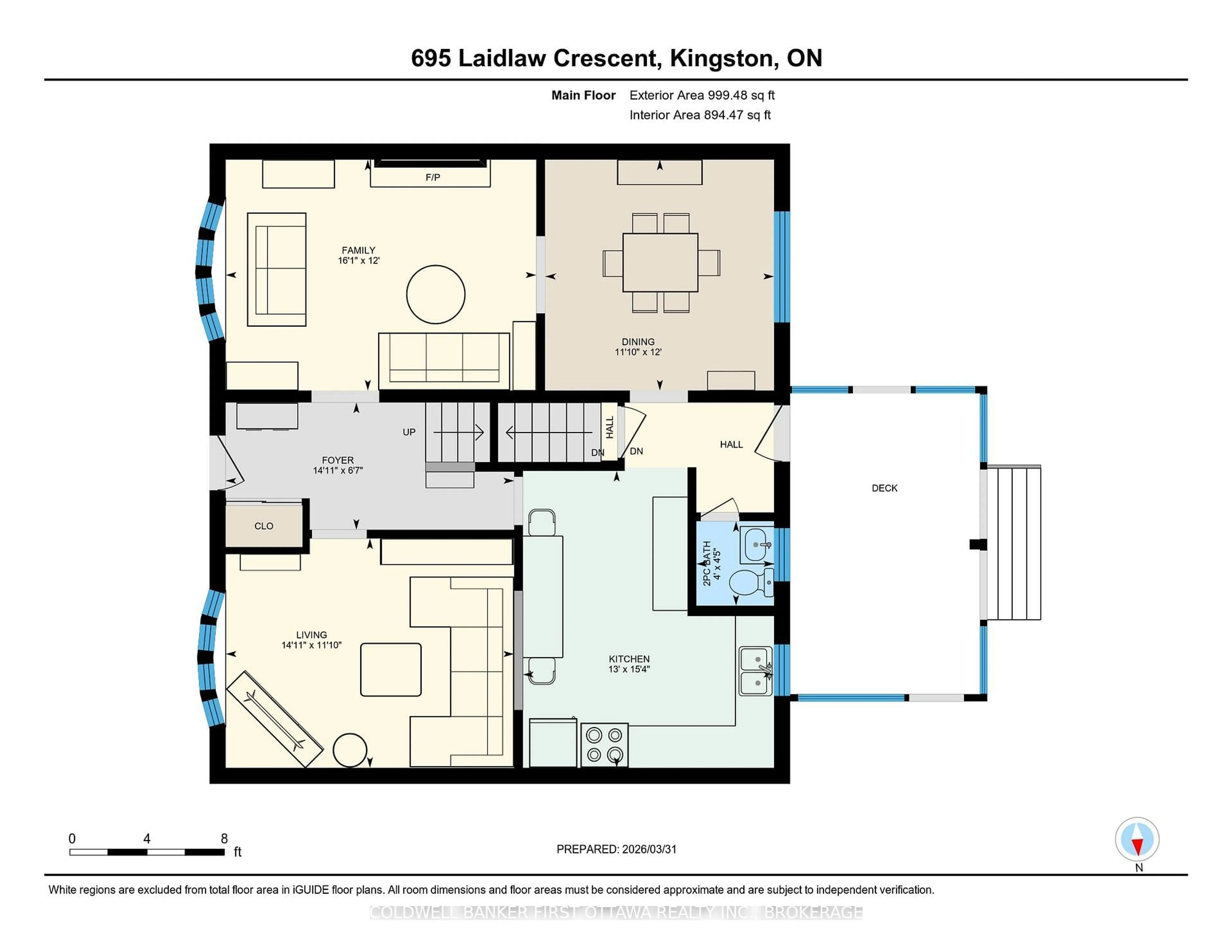Floor plan for 695 Laidlaw Cres, Kingston Ontario K7M 5M3