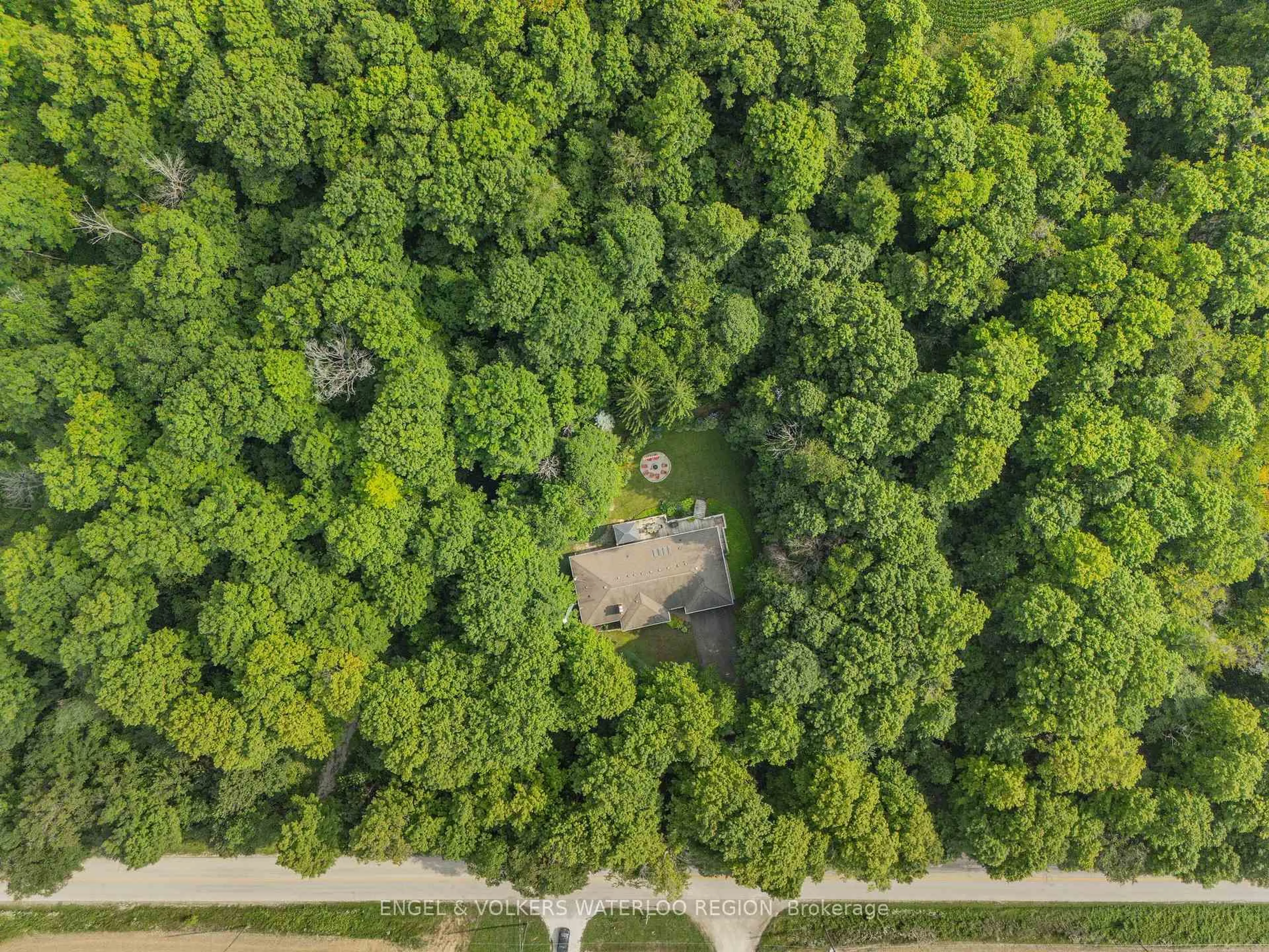 A pic from outside/outdoor area/front of a property/back of a property/a pic from drone, forest/trees view for 1283 Wilby Rd, Wilmot Ontario N0B 2L0