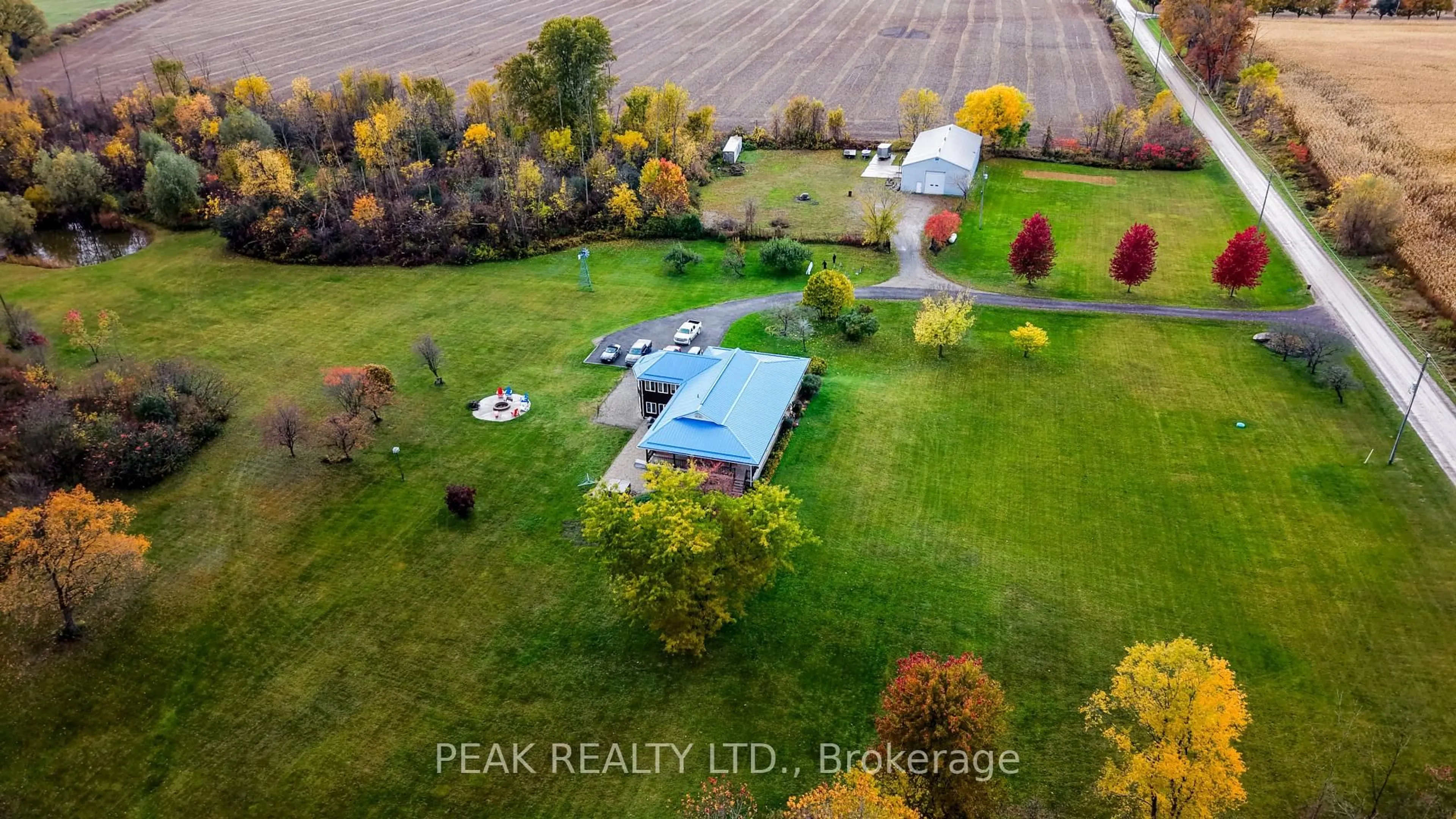 A pic from outside/outdoor area/front of a property/back of a property/a pic from drone, water/lake/river/ocean view for 826692 Township Rd 8, Blandford-Blenheim Ontario N0J 1G0