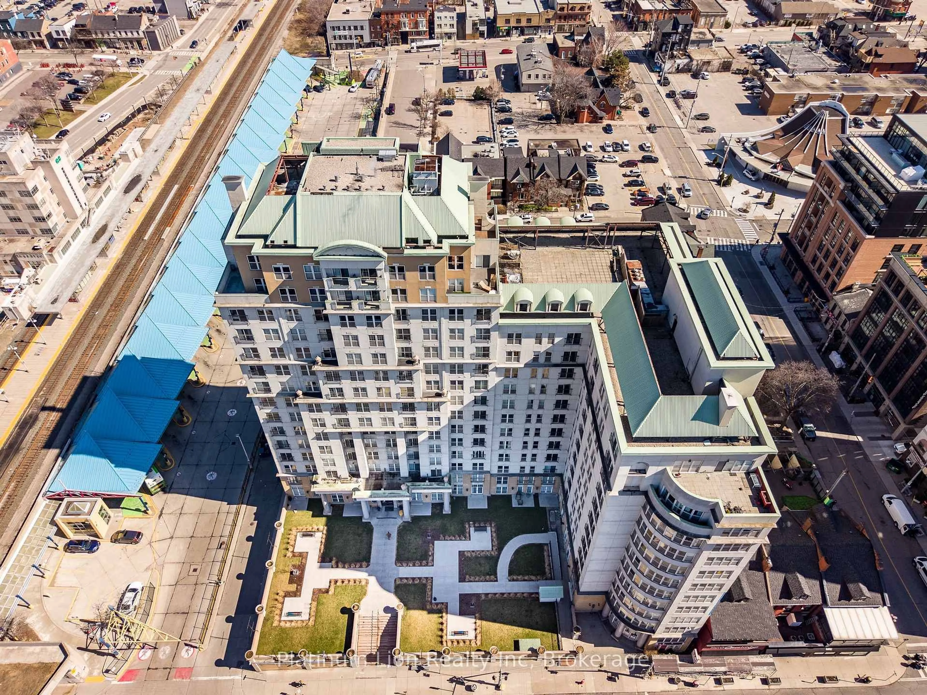 A pic from outside/outdoor area/front of a property/back of a property/a pic from drone, city buildings view from balcony for 135 James St #910, Hamilton Ontario L8P 2Z6